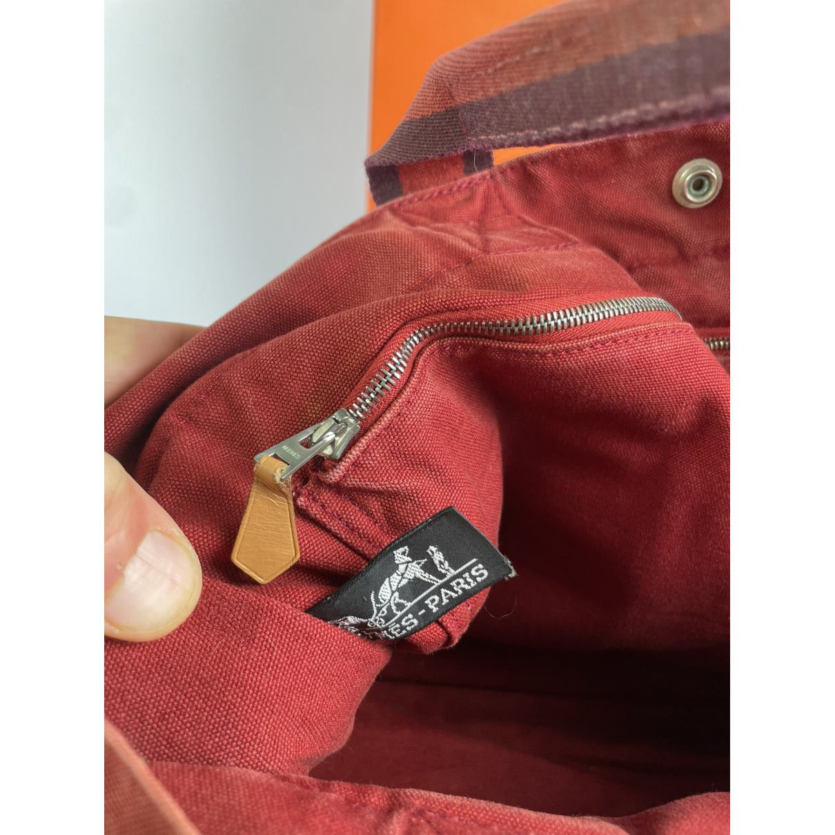 Other Hermès Red Cotton Handbag Size ONE SIZE - 5 Thumbnail