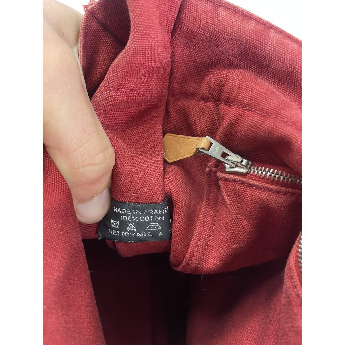 Other Hermès Red Cotton Handbag Size ONE SIZE - 4 Thumbnail