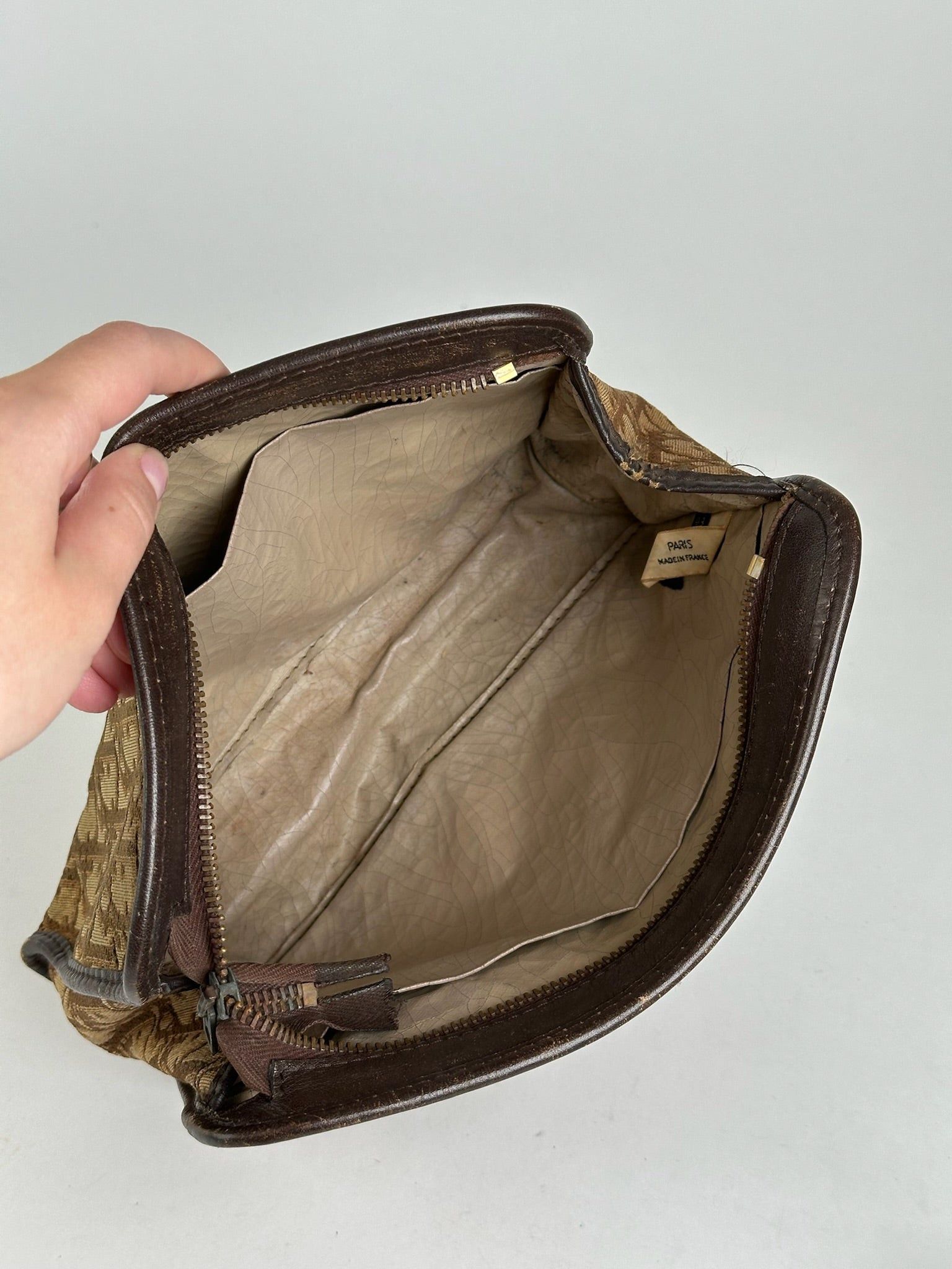 Dior Vintage Monogram Clutch Beige Brown Size ONE SIZE - 3 Thumbnail