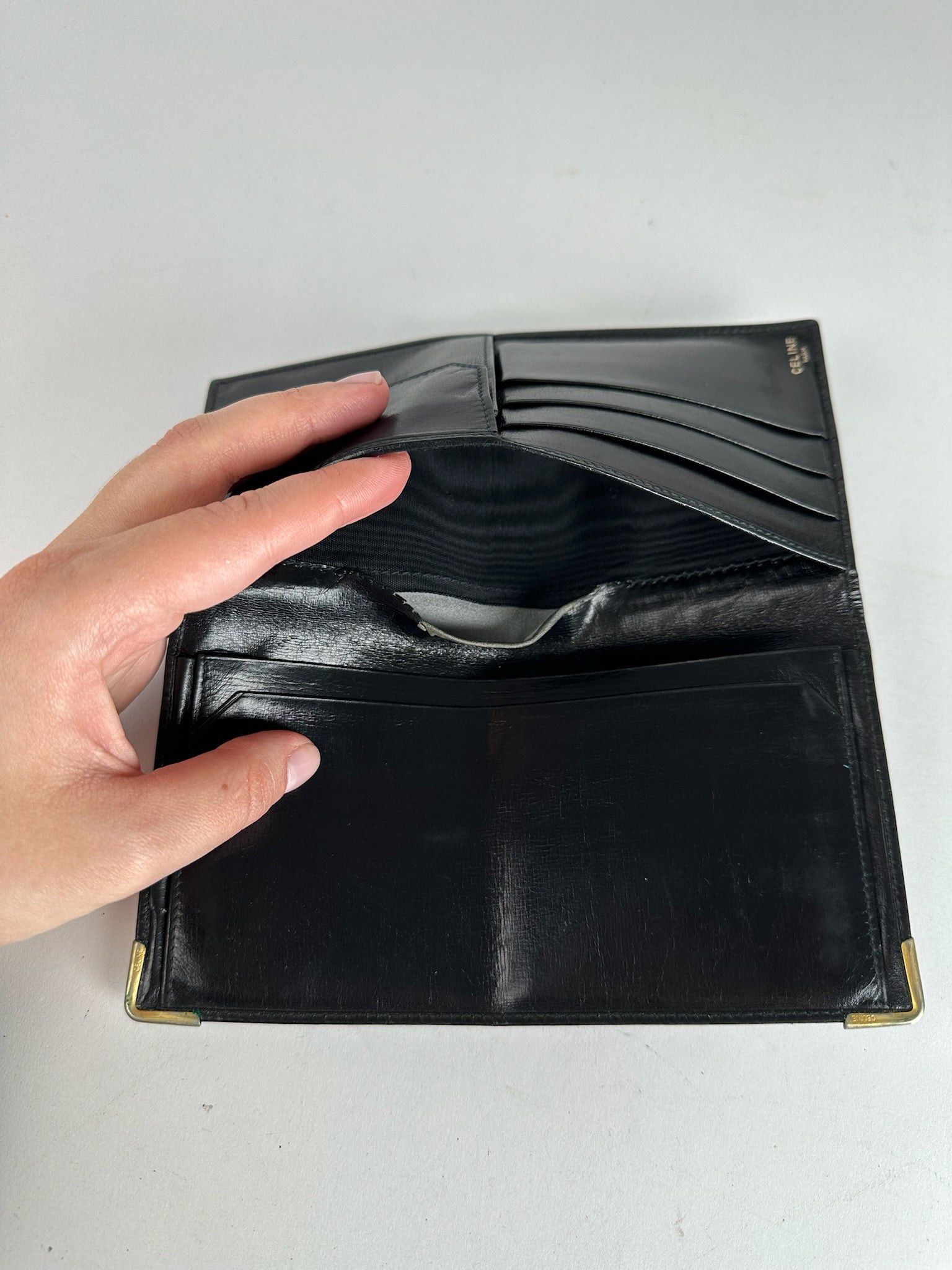 Celine Vintage Paris Leather ID Holder black Size ONE SIZE - 5 Thumbnail