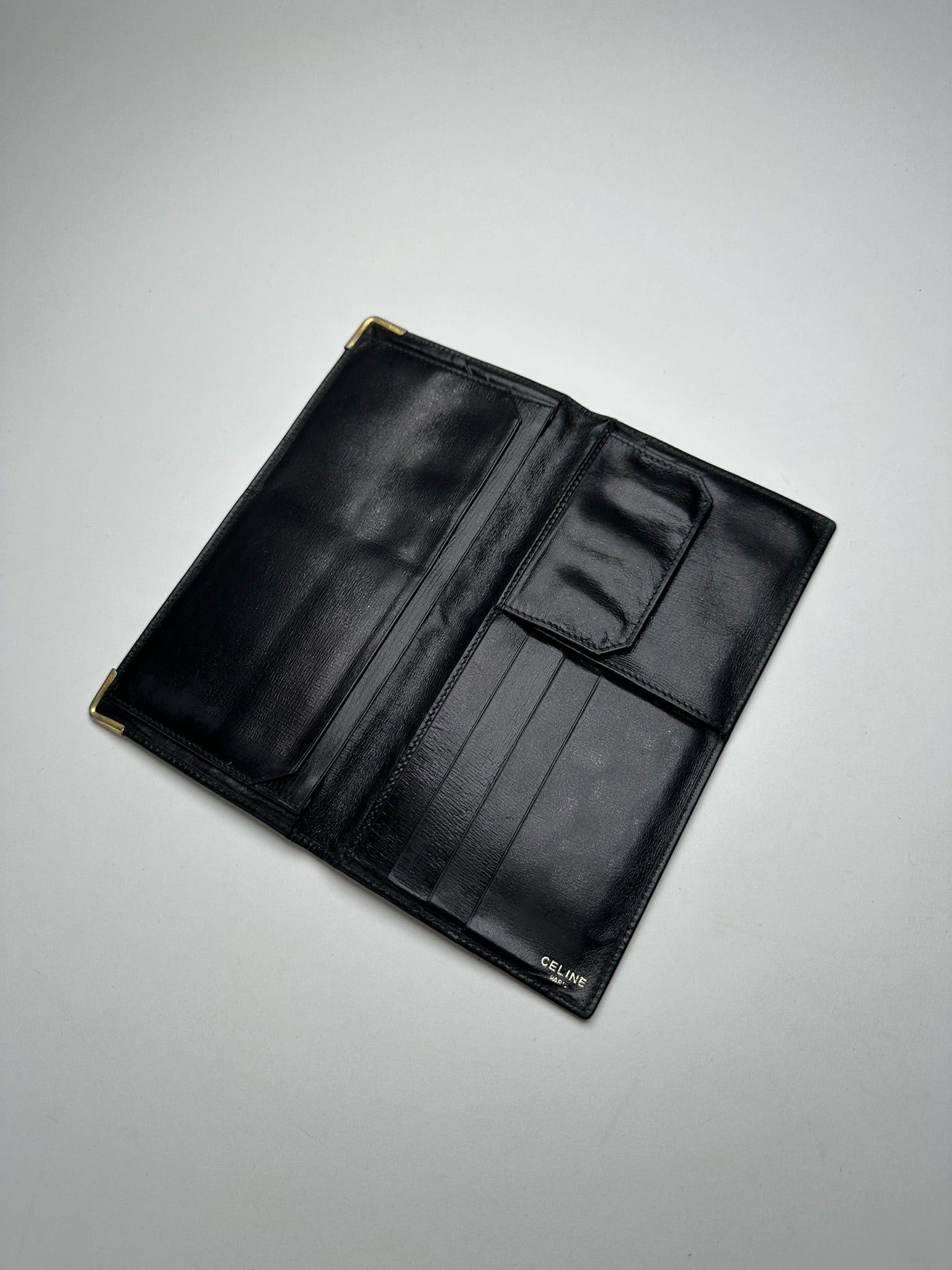 Celine Vintage Paris Leather ID Holder black Size ONE SIZE - 9 Thumbnail