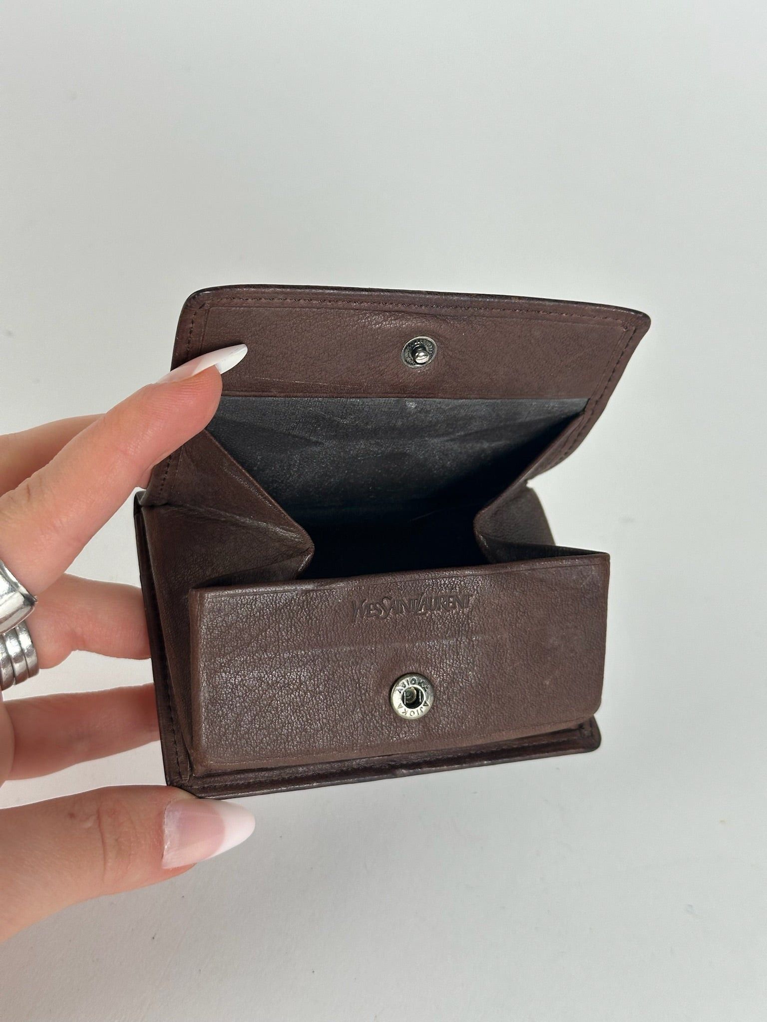 Other Vintage Yves Saint Laurent Leather Card Holder Brown Size ONE SIZE - 6 Thumbnail