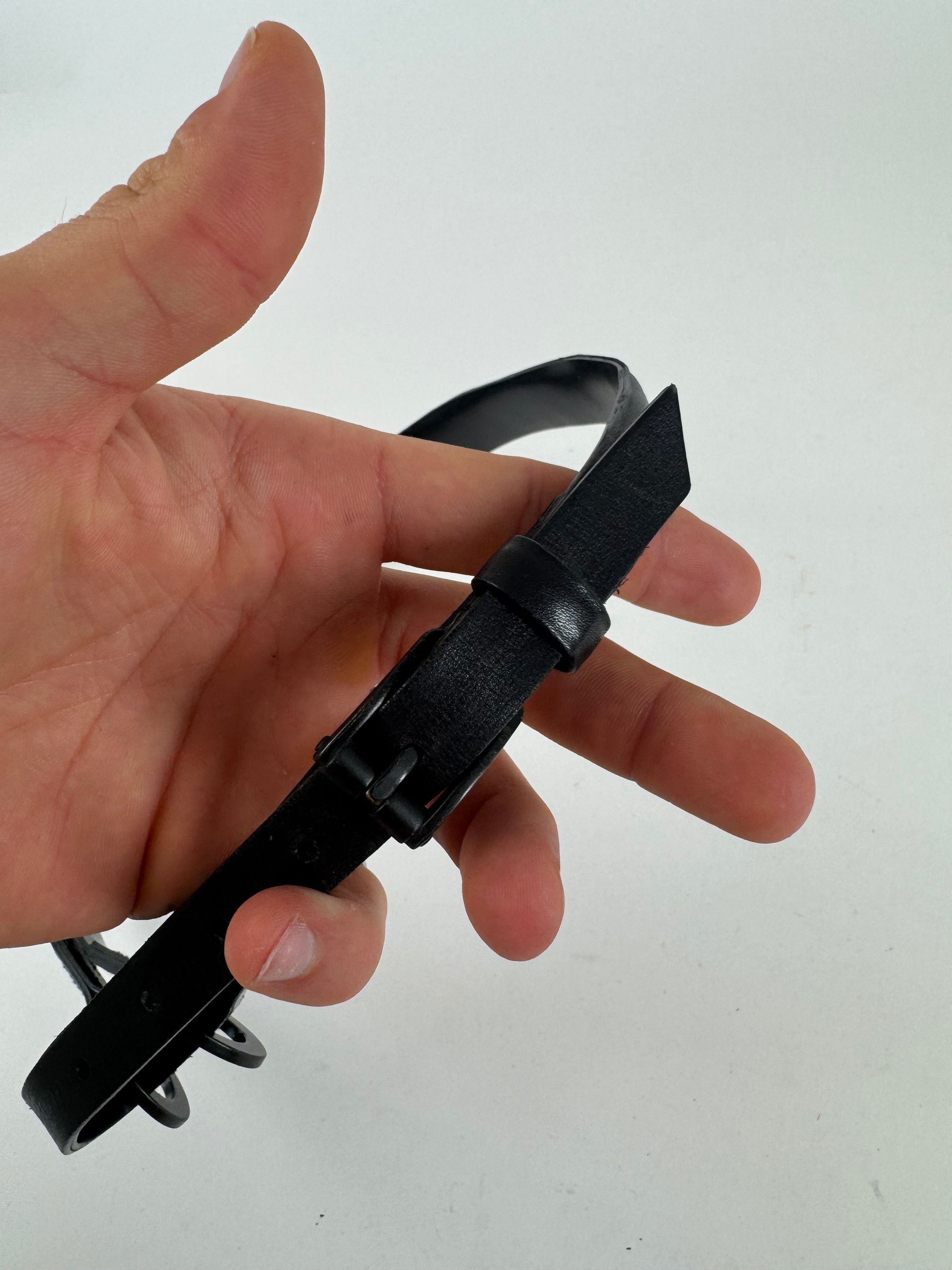 Gucci Vintage Leather belt black Size ONE SIZE - 8 Thumbnail