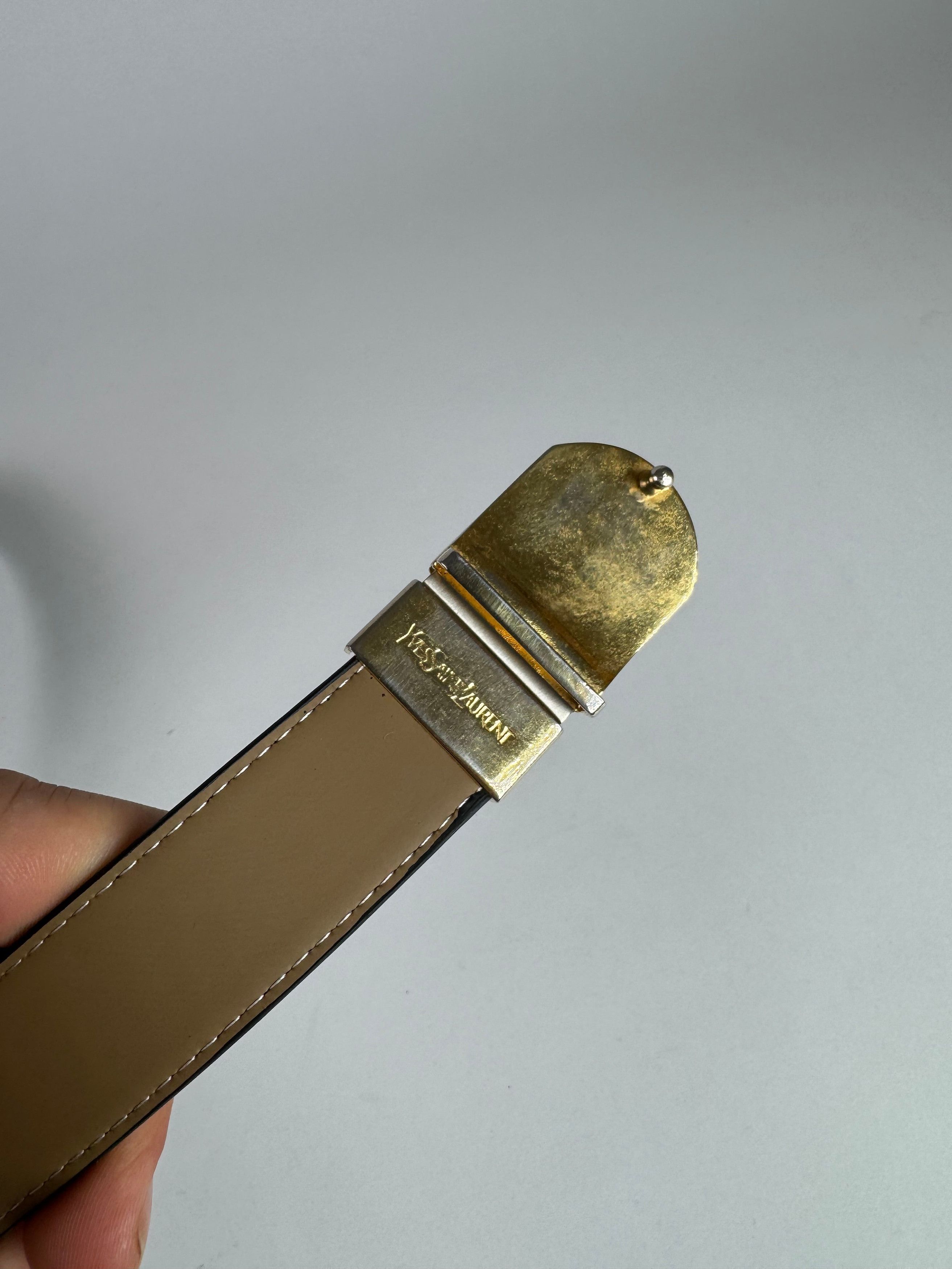 Other Vintage Yves Saint Laurent Leather Belt black Size ONE SIZE - 6 Thumbnail
