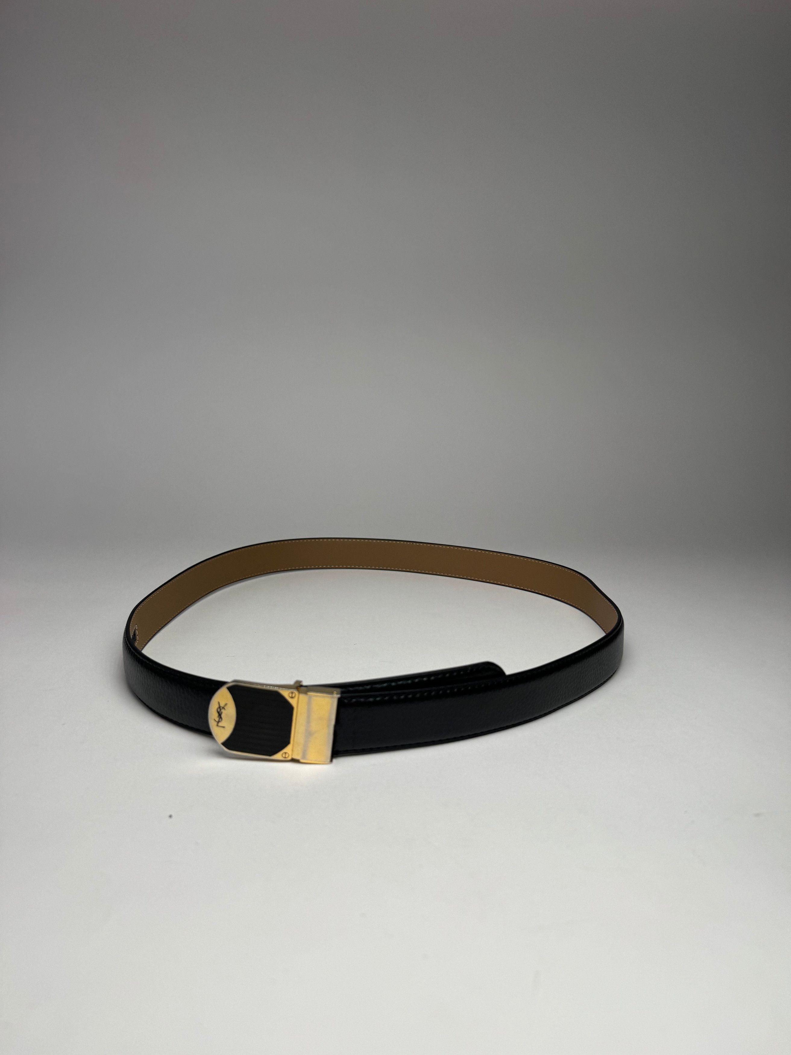 Other Vintage Yves Saint Laurent Leather Belt black Size ONE SIZE - 5 Thumbnail