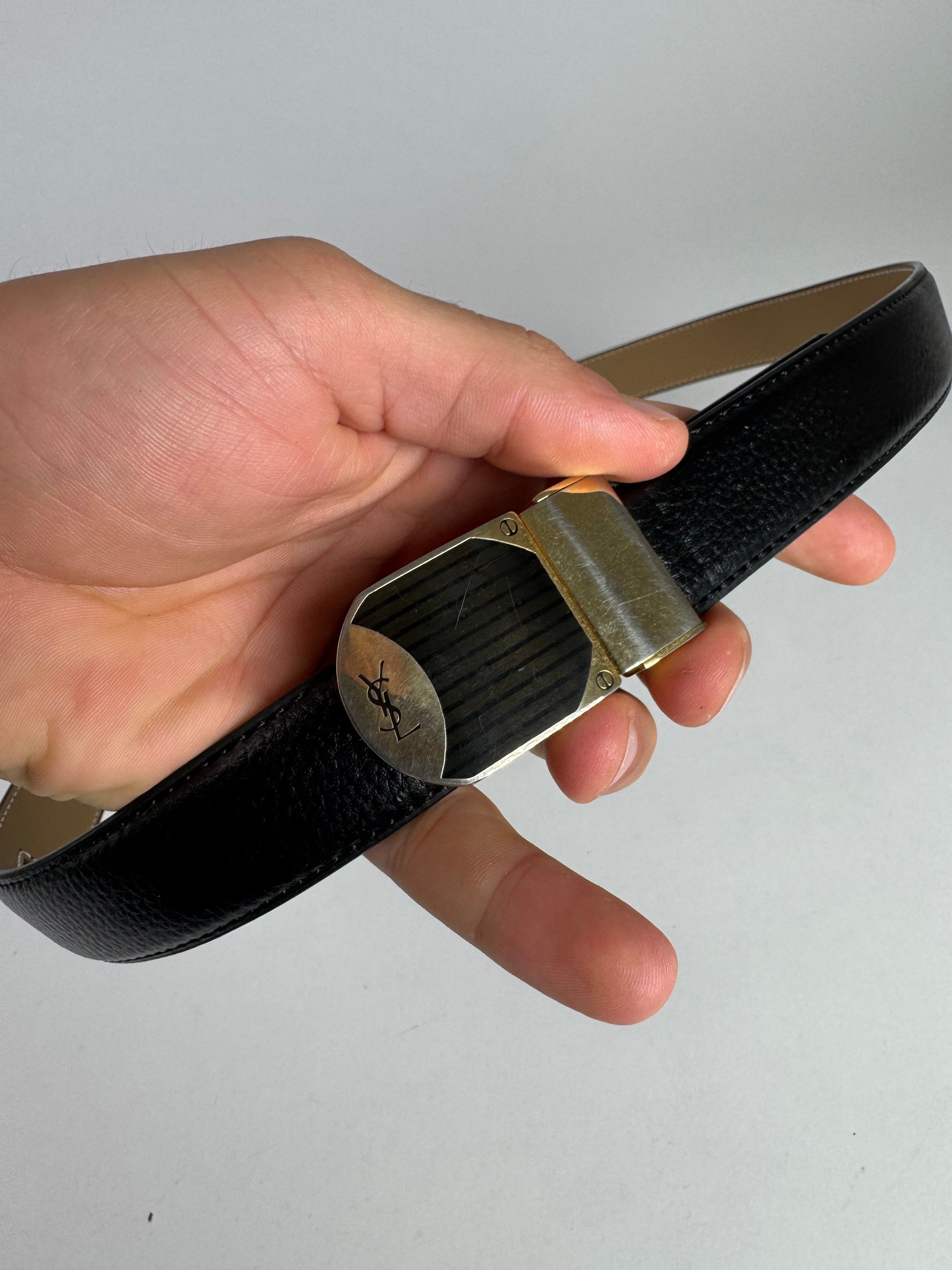 Other Vintage Yves Saint Laurent Leather Belt black Size ONE SIZE - 8 Thumbnail