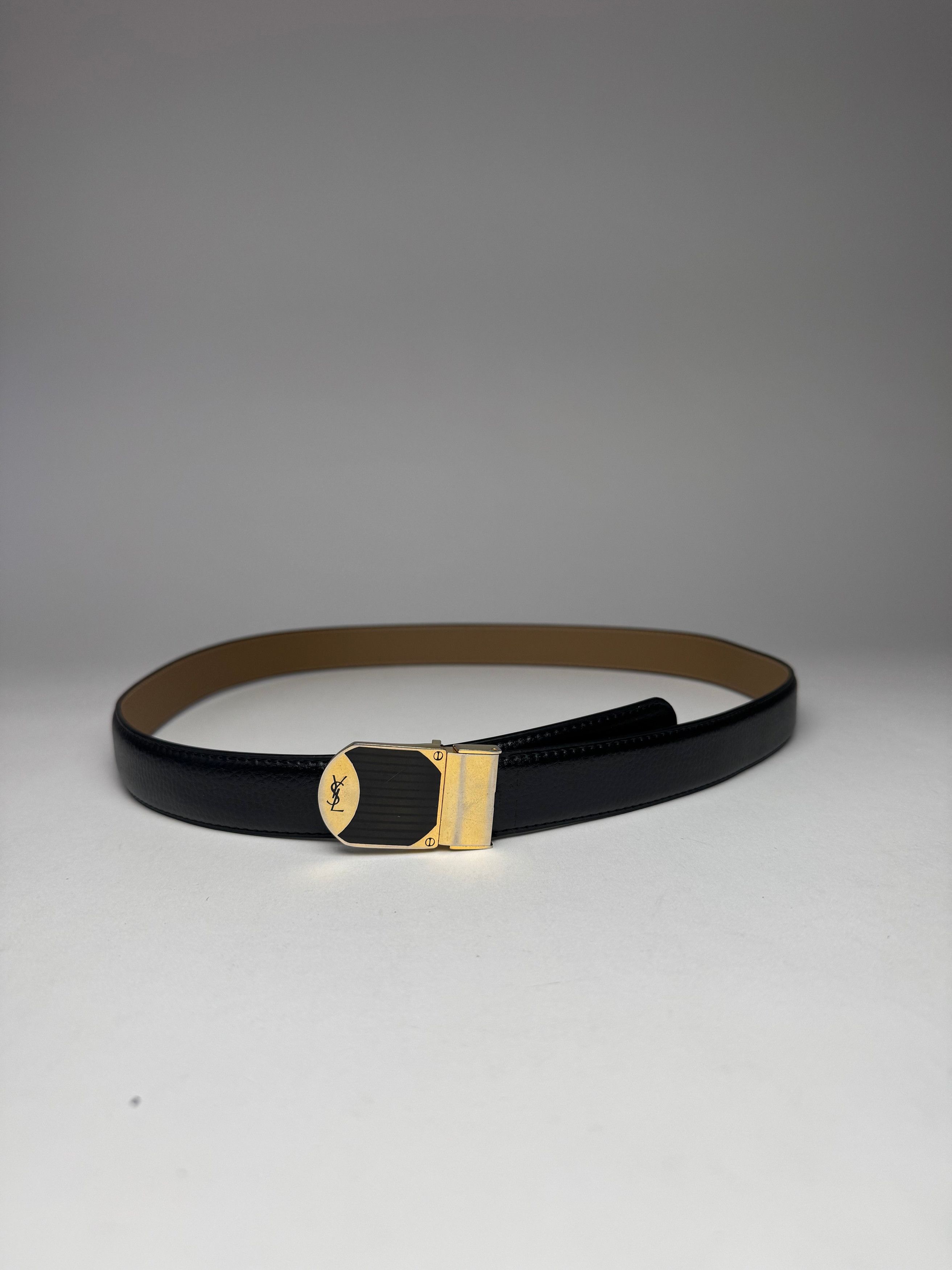 Other Vintage Yves Saint Laurent Leather Belt black Size ONE SIZE - 3 Thumbnail