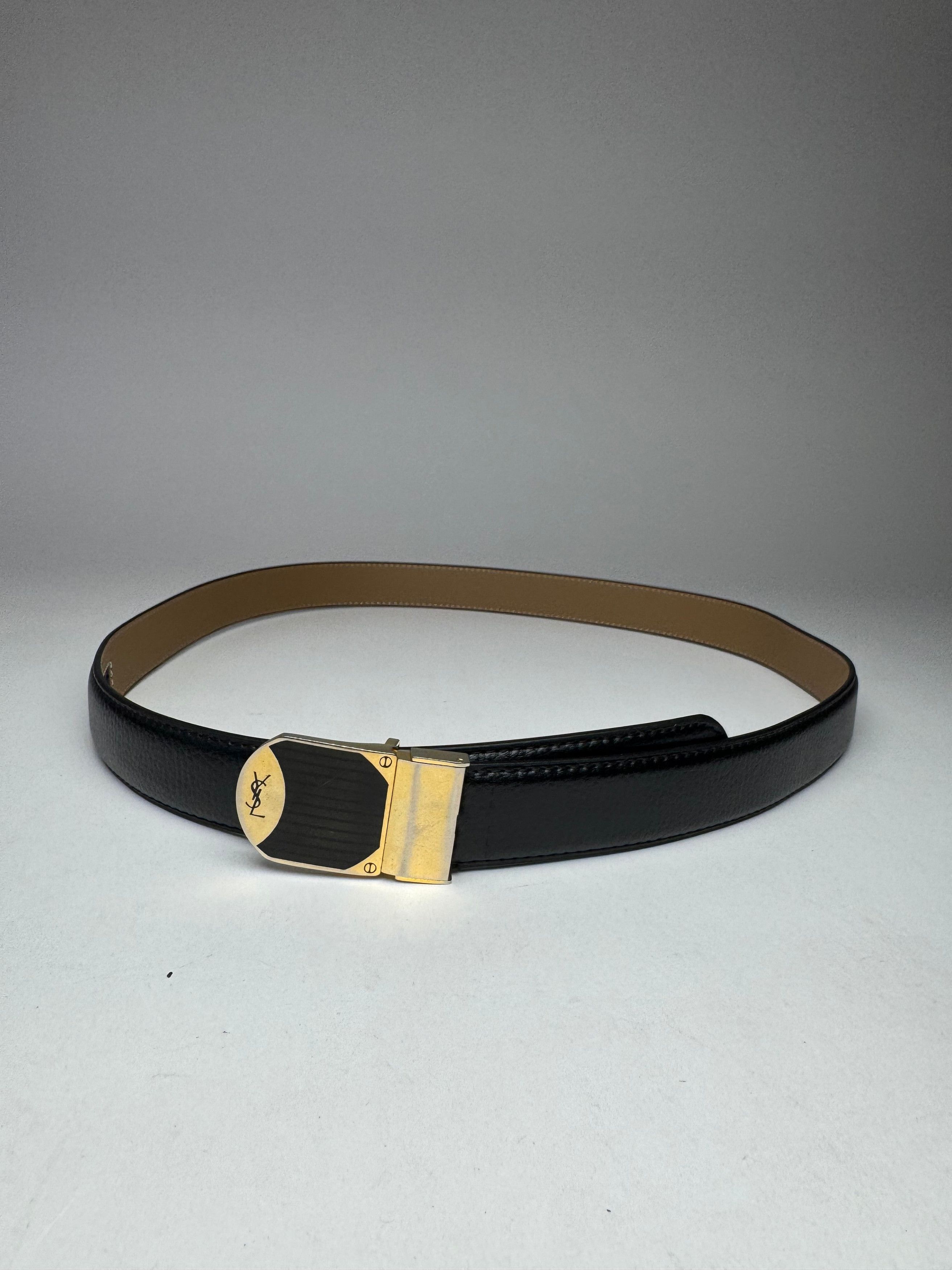 Other Vintage Yves Saint Laurent Leather Belt black Size ONE SIZE - 7 Thumbnail