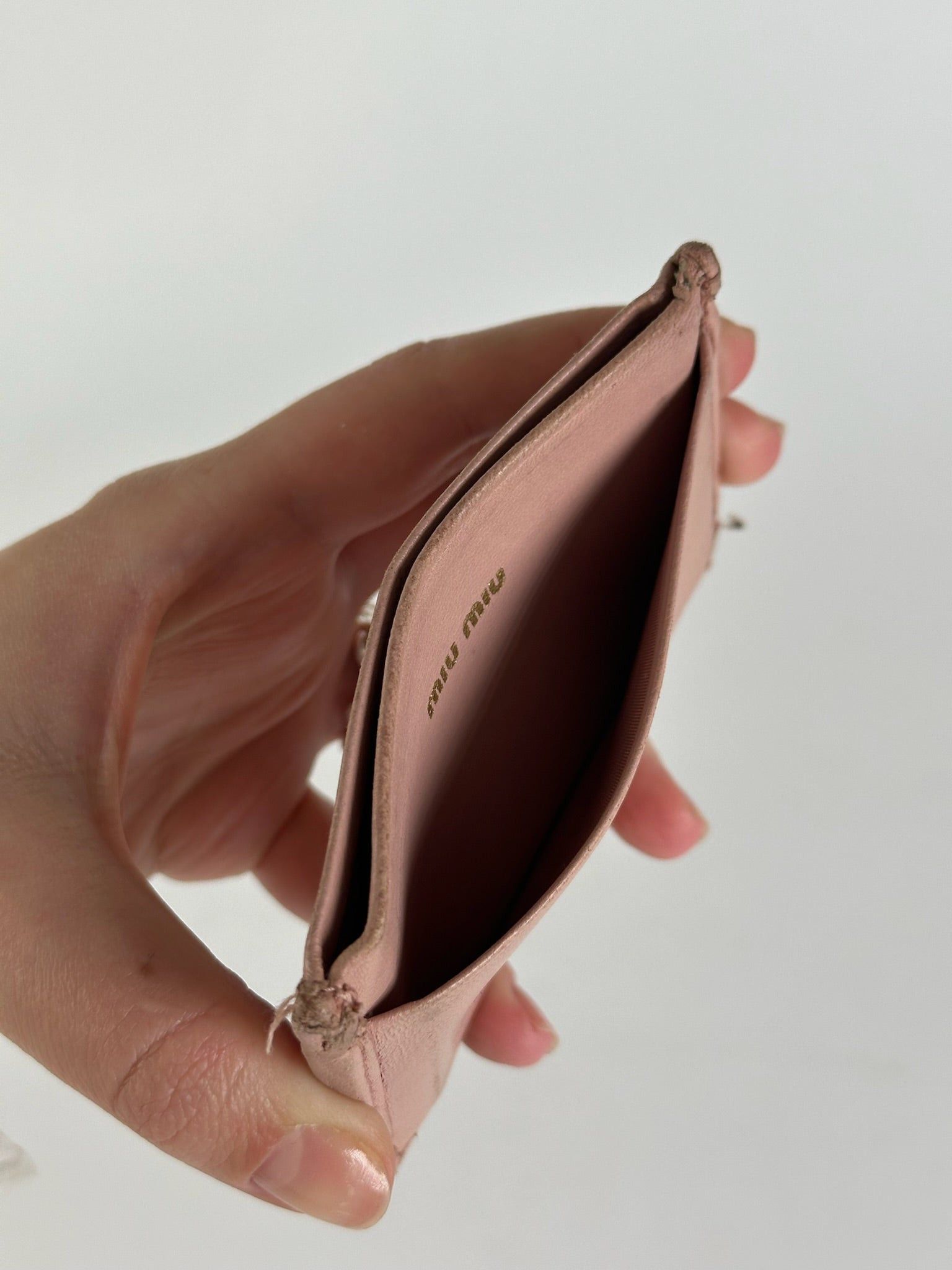Miu Miu Vintage Leather Card Holder Pink Size ONE SIZE - 3 Thumbnail