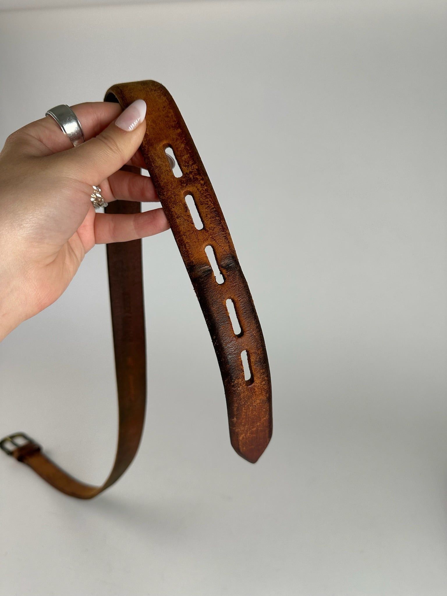 Issey Miyake Vintage Leather belt brown Size ONE SIZE - 3 Thumbnail