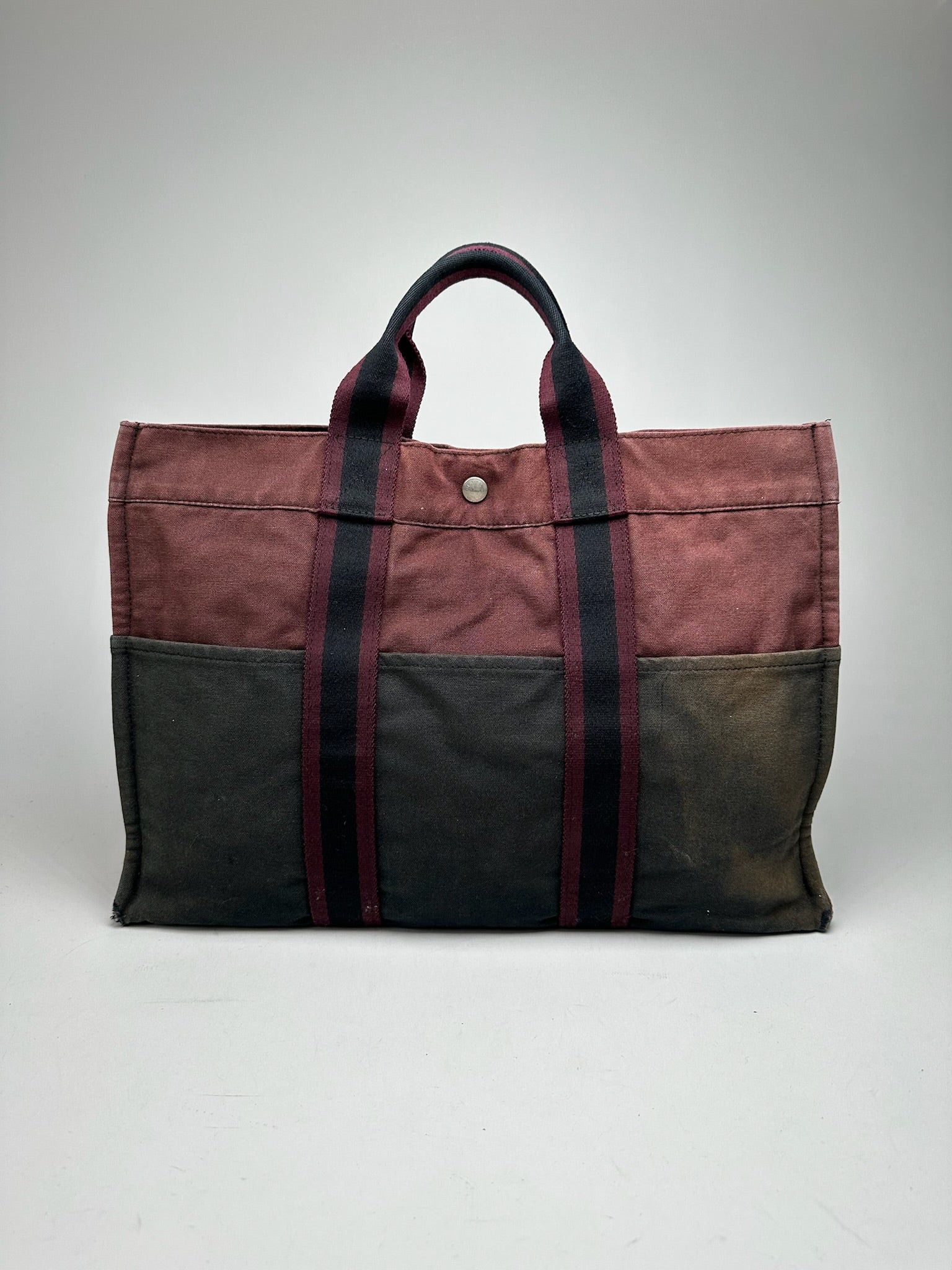Other Vintage Hermes Purple Black canvas shopper Size ONE SIZE - 10 Thumbnail