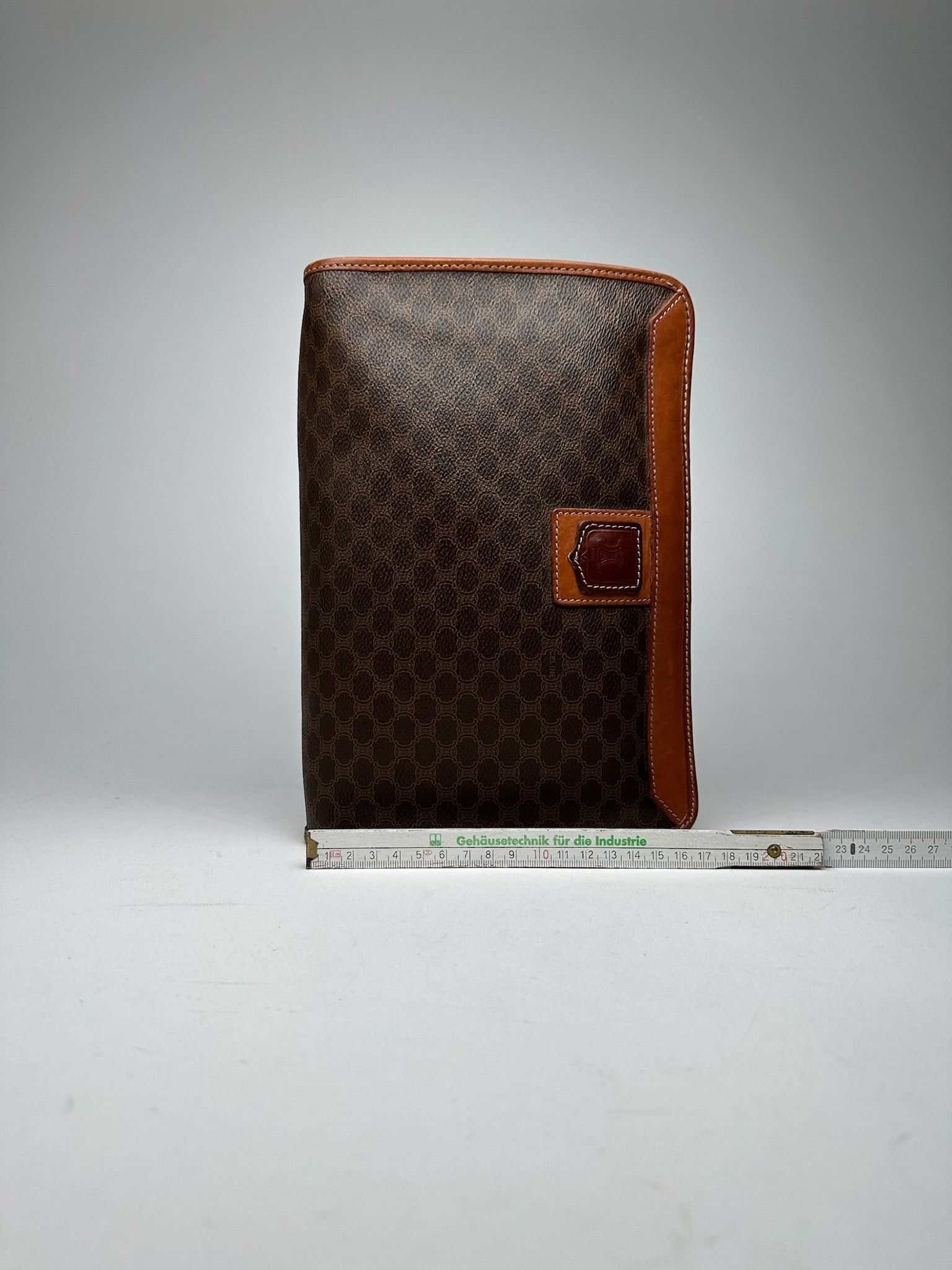 Celine Vintage Paris Leather monogram Clutch Triomphe brown Size ONE SIZE - 8 Thumbnail