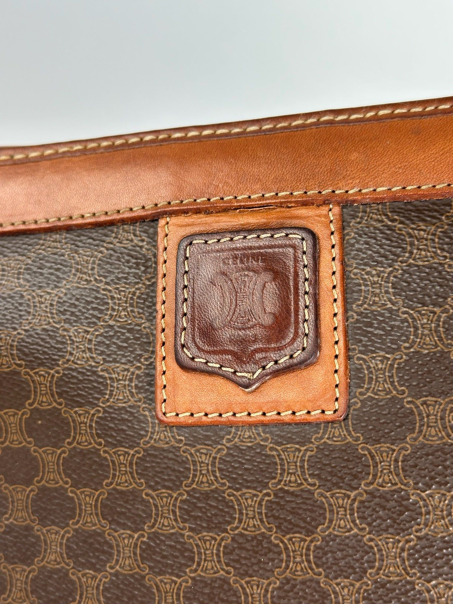 Celine Vintage Paris Leather monogram Clutch Triomphe brown Size ONE SIZE - 5 Thumbnail