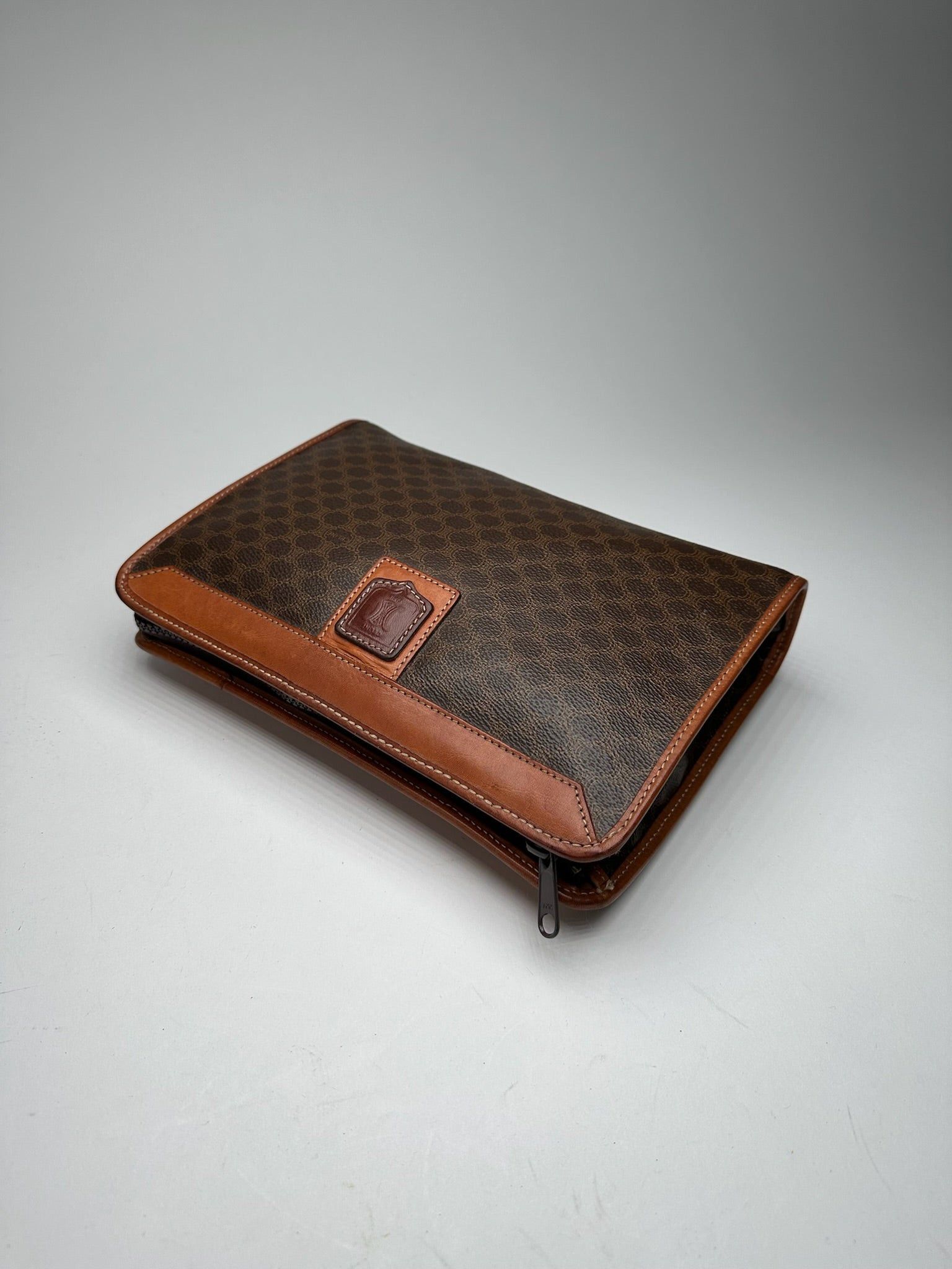 Celine Vintage Paris Leather monogram Clutch Triomphe brown Size ONE SIZE - 6 Thumbnail