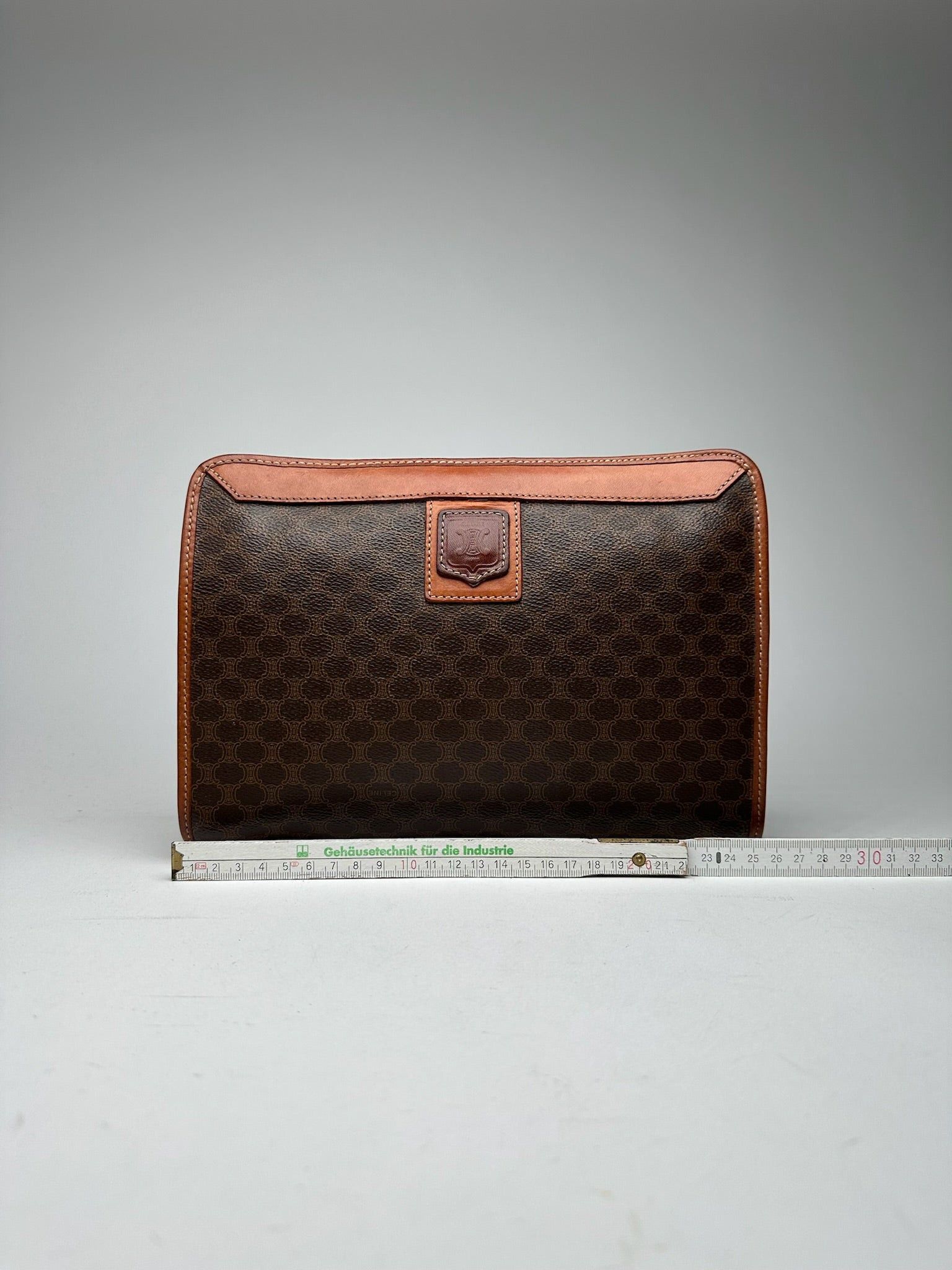 Celine Vintage Paris Leather monogram Clutch Triomphe brown Size ONE SIZE - 9 Thumbnail