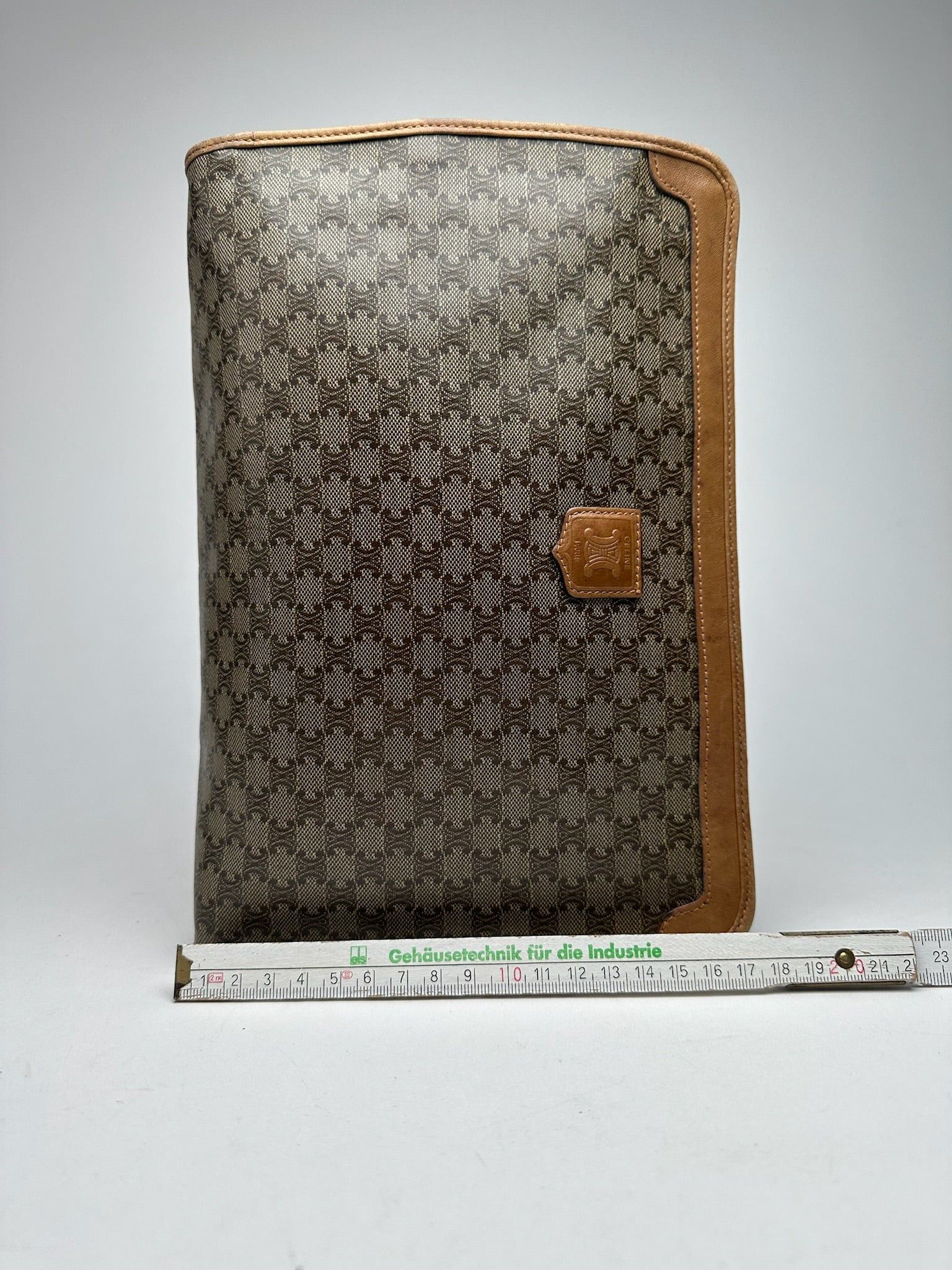 Celine Vintage Paris Monogram Clutch gray brown Size ONE SIZE - 9 Thumbnail
