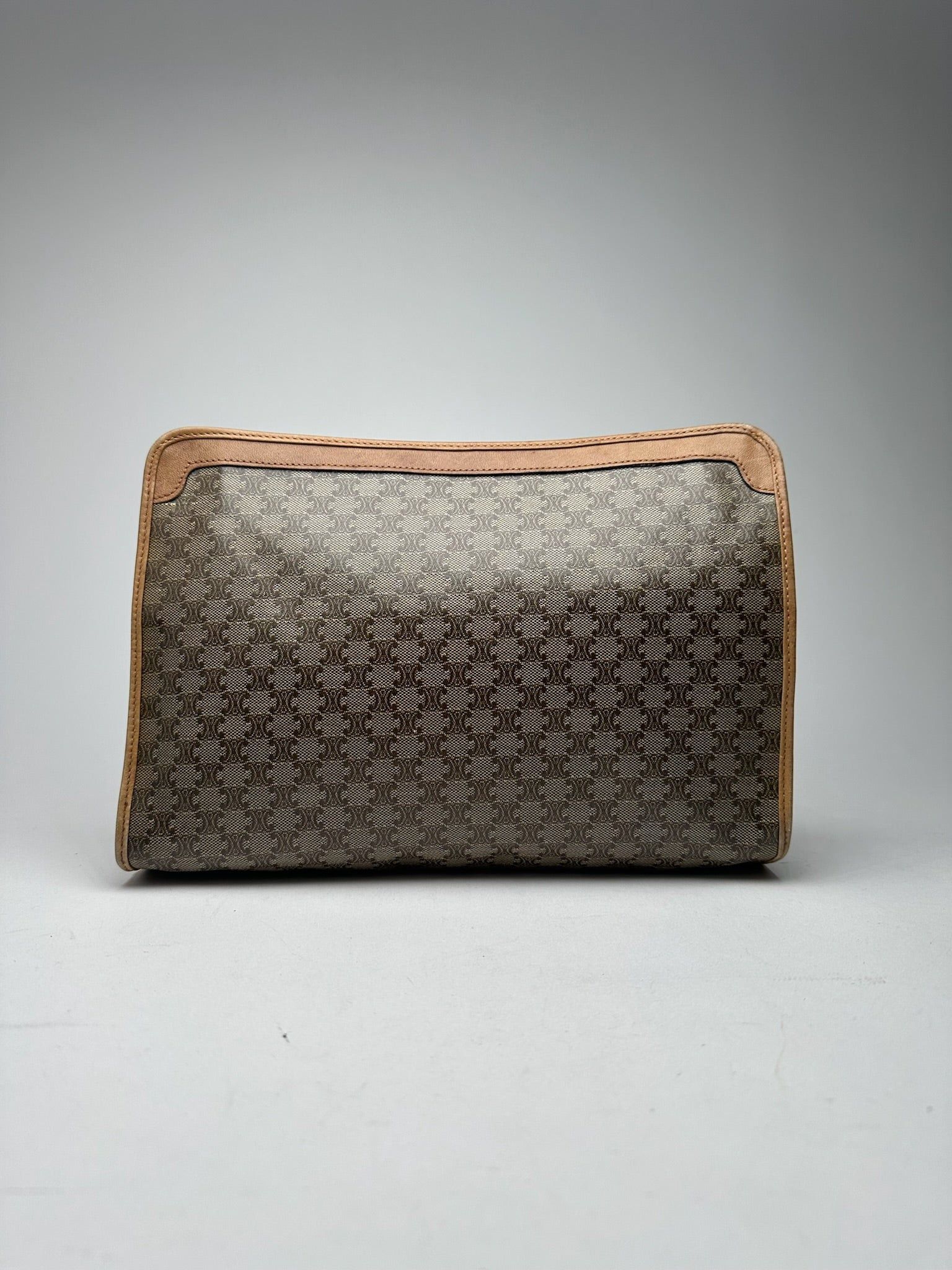 Celine Vintage Paris Monogram Clutch gray brown Size ONE SIZE - 2 Thumbnail
