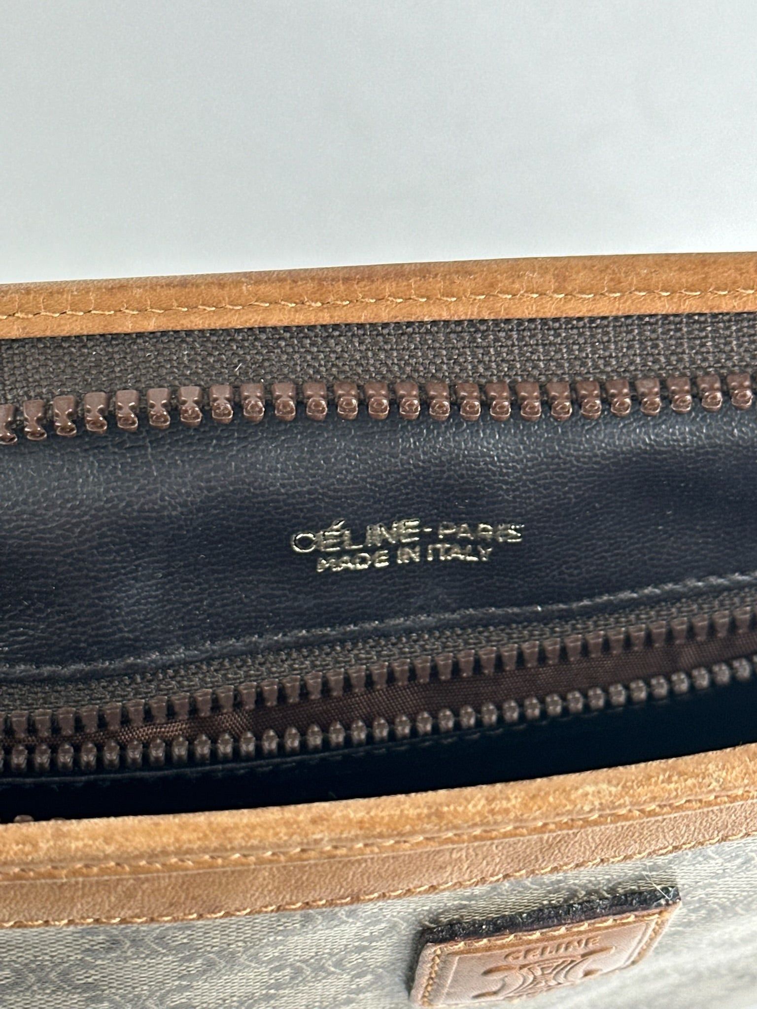 Celine Vintage Paris Monogram Clutch gray brown Size ONE SIZE - 5 Thumbnail