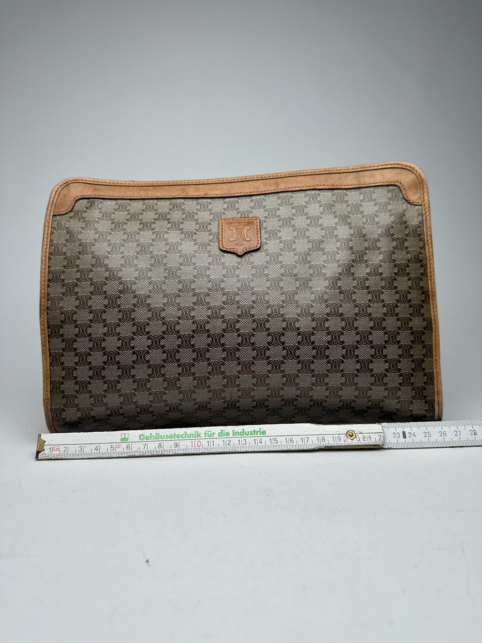 Celine Vintage Paris Monogram Clutch gray brown Size ONE SIZE - 10 Thumbnail