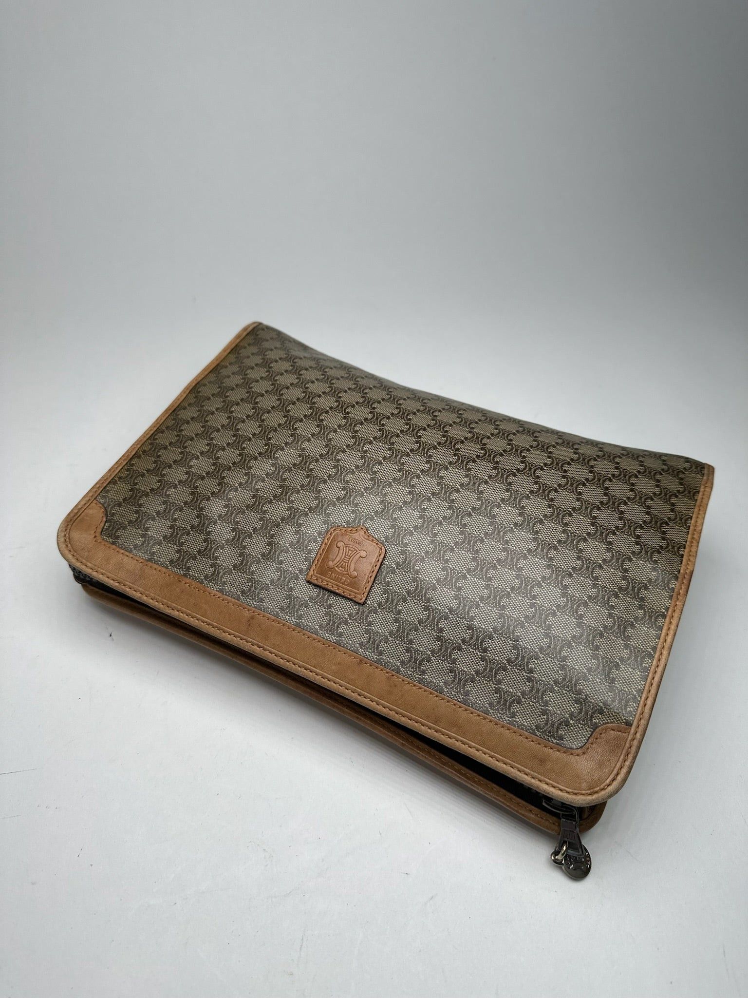 Celine Vintage Paris Monogram Clutch gray brown Size ONE SIZE - 11 Thumbnail