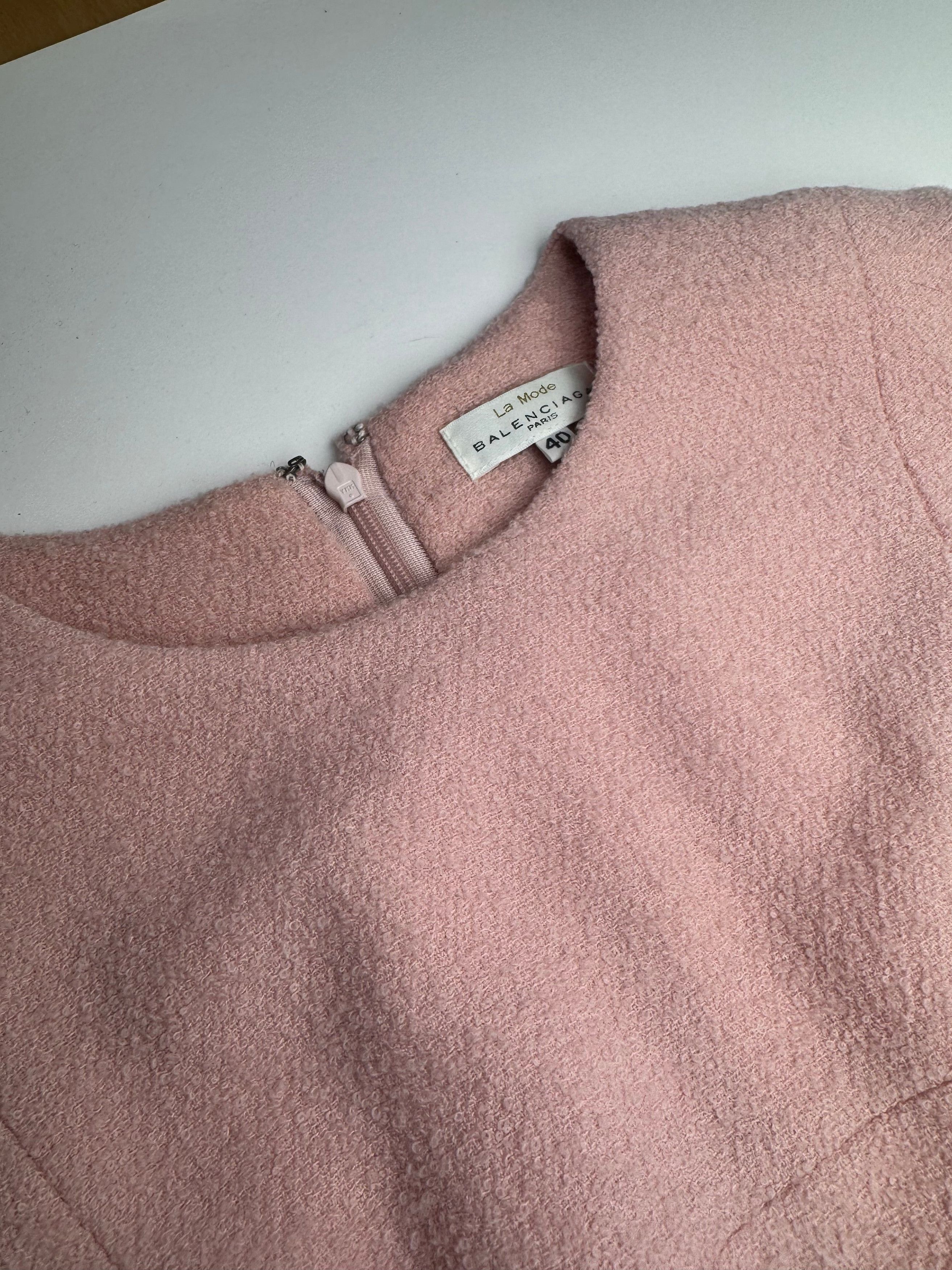 Balenciaga Vintage Wool Dress M pink Size L / US 10 / IT 46 - 13 Thumbnail