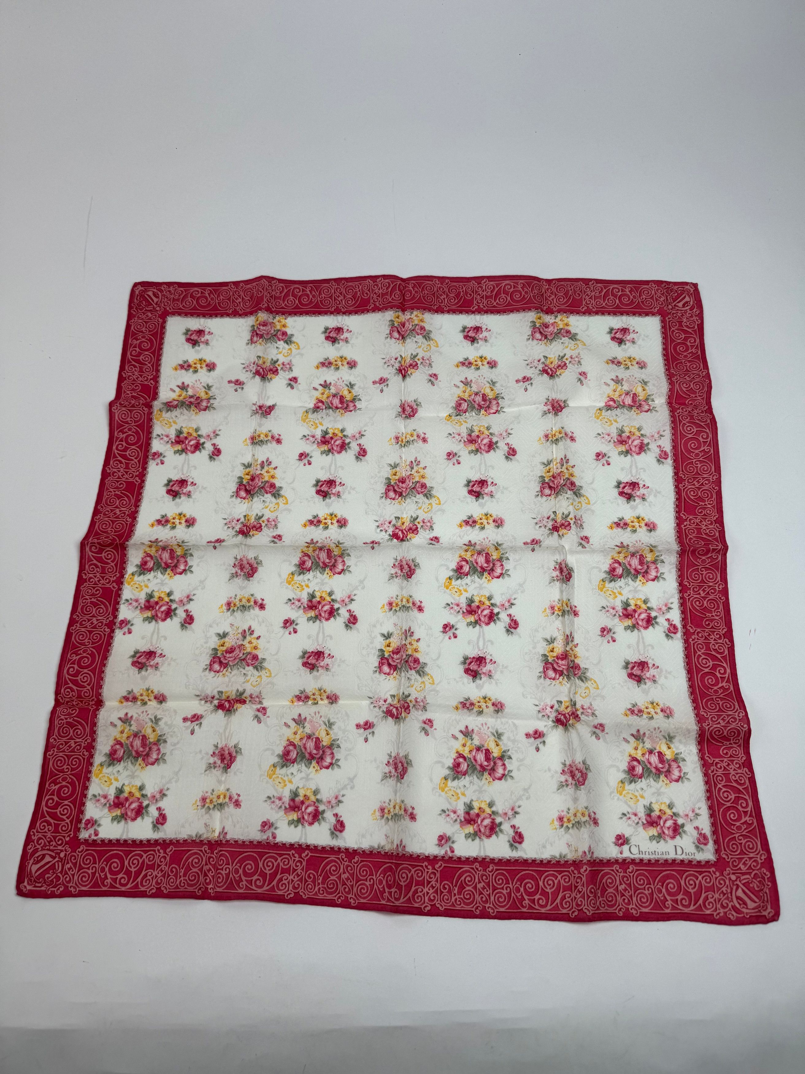 Dior Vintage Floral Silk scarf Size ONE SIZE - 7 Thumbnail