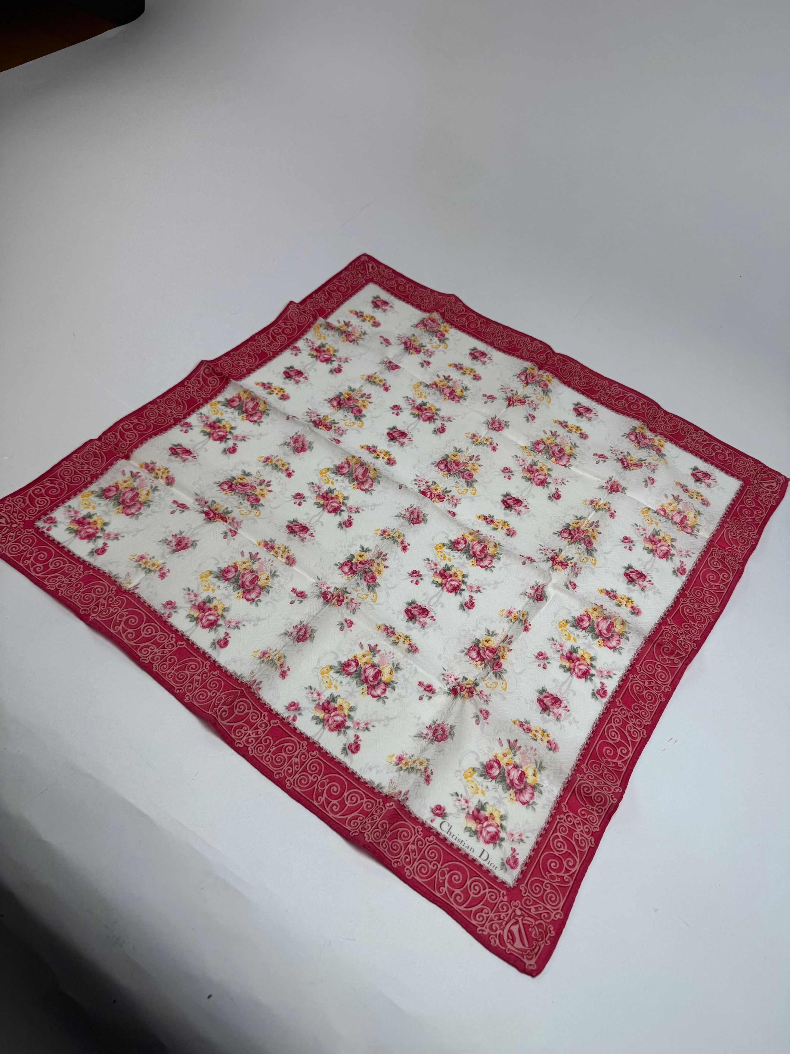 Dior Vintage Floral Silk scarf Size ONE SIZE - 4 Thumbnail