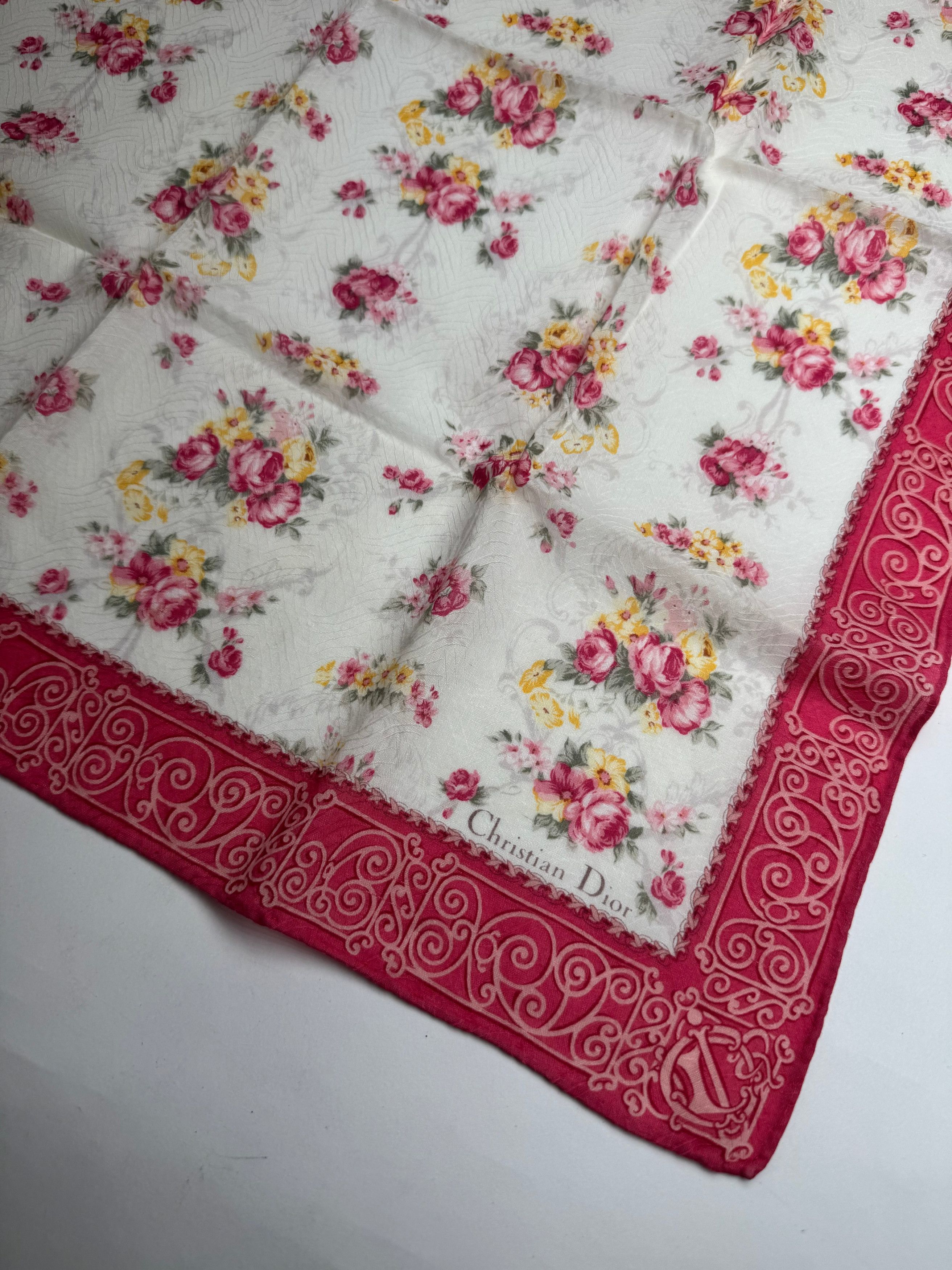 Dior Vintage Floral Silk scarf Size ONE SIZE - 6 Thumbnail
