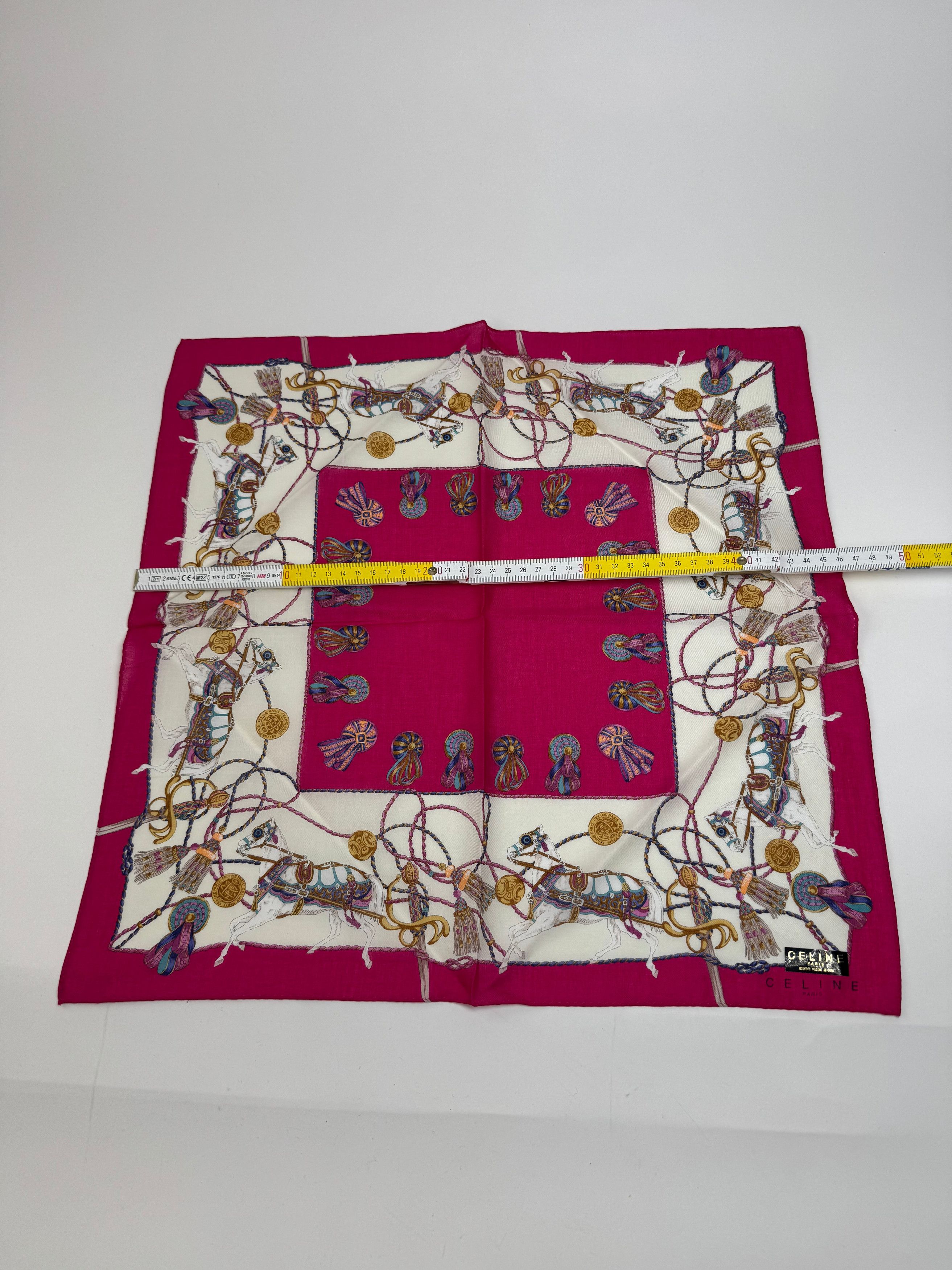 Vintage Silk Scarf red white