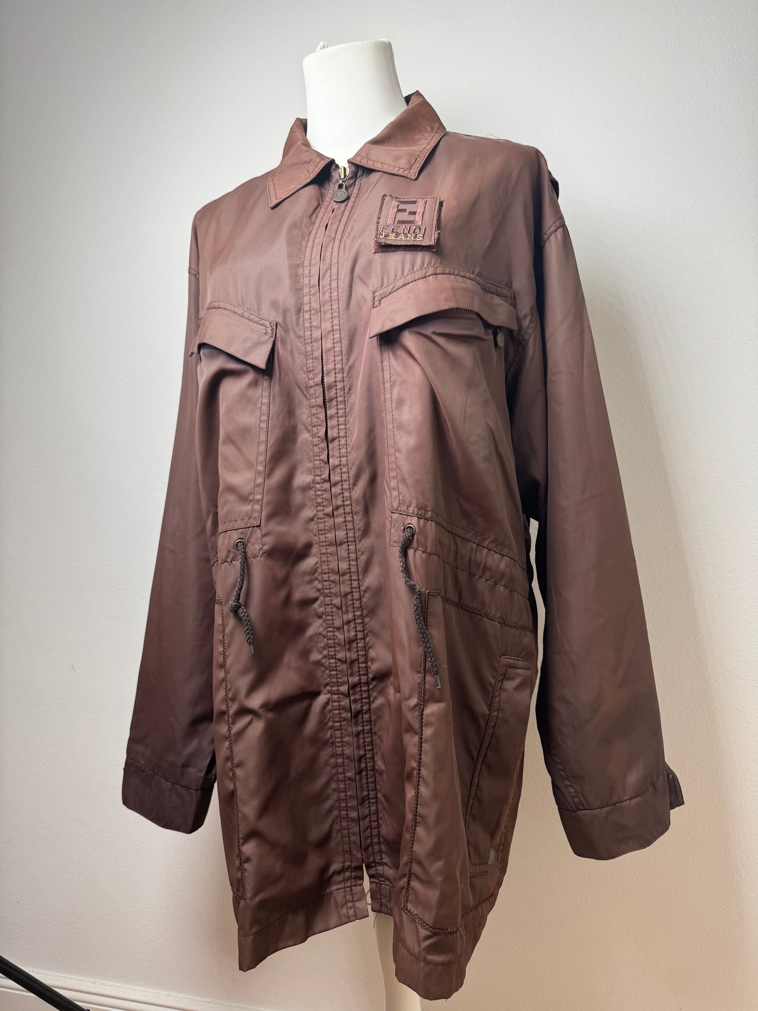 Vintage Roma Polyester Trenchcoat L Brown