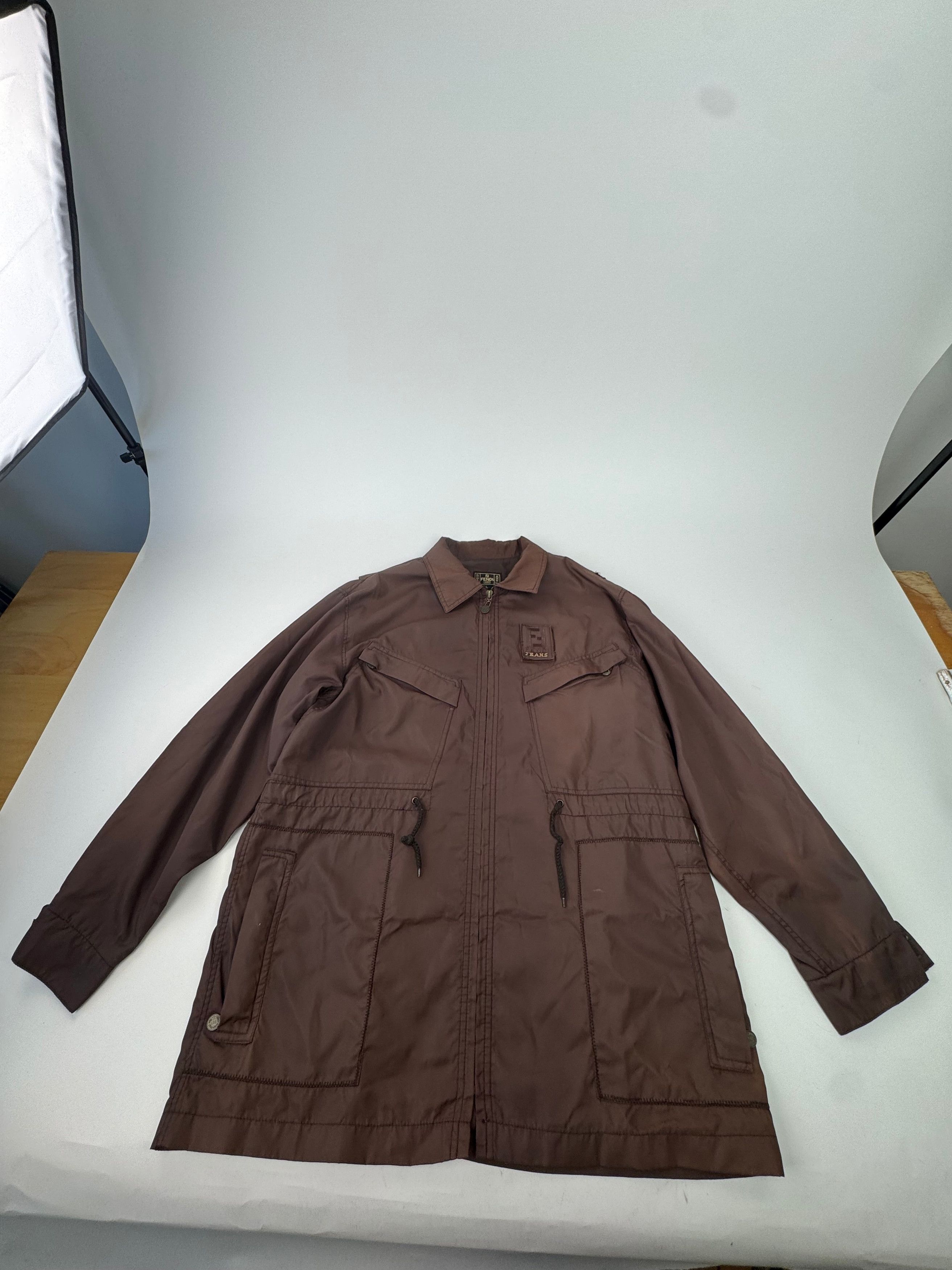 Vintage Roma Polyester Trenchcoat L Brown