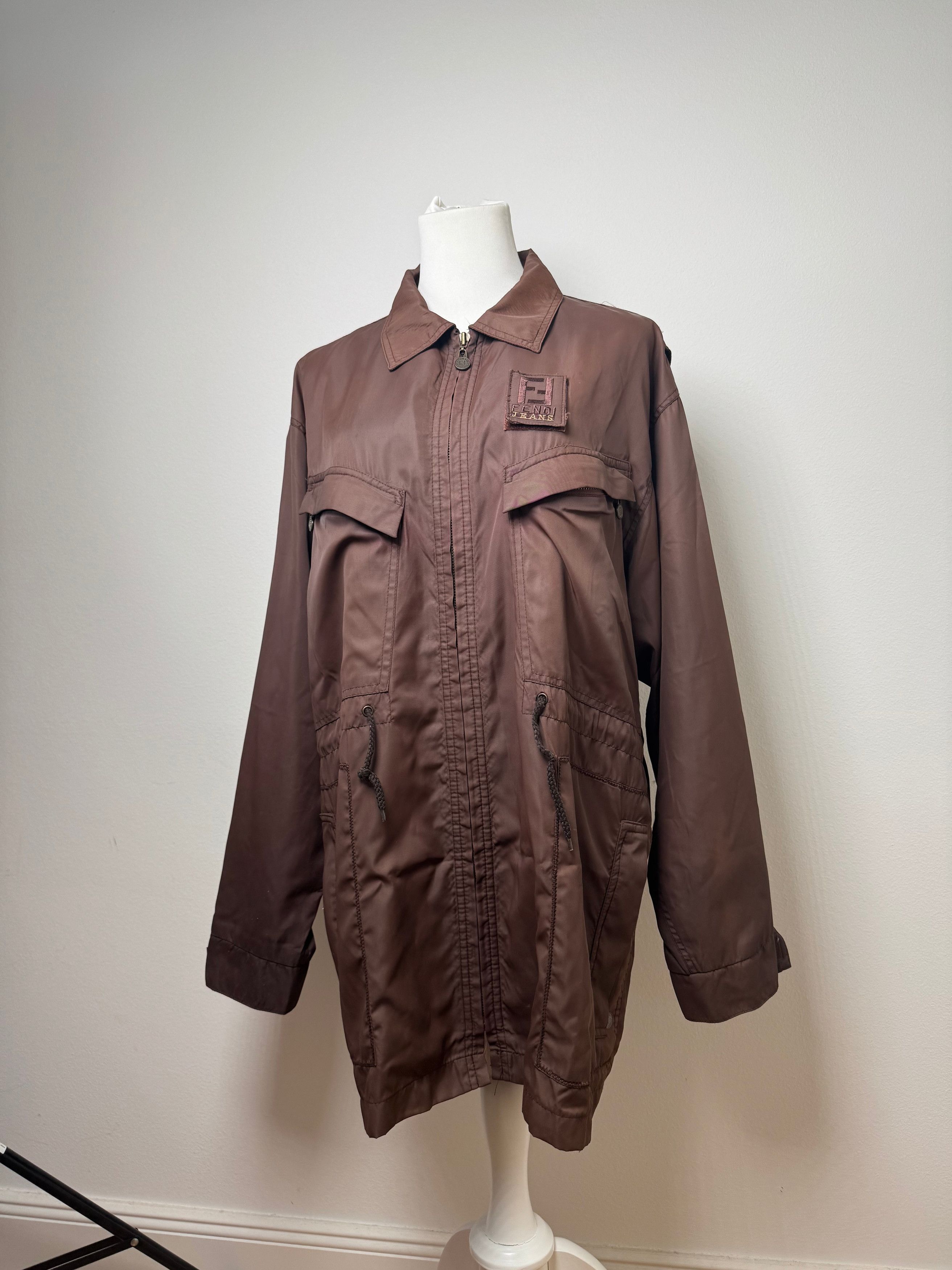 Vintage Roma Polyester Trenchcoat L Brown
