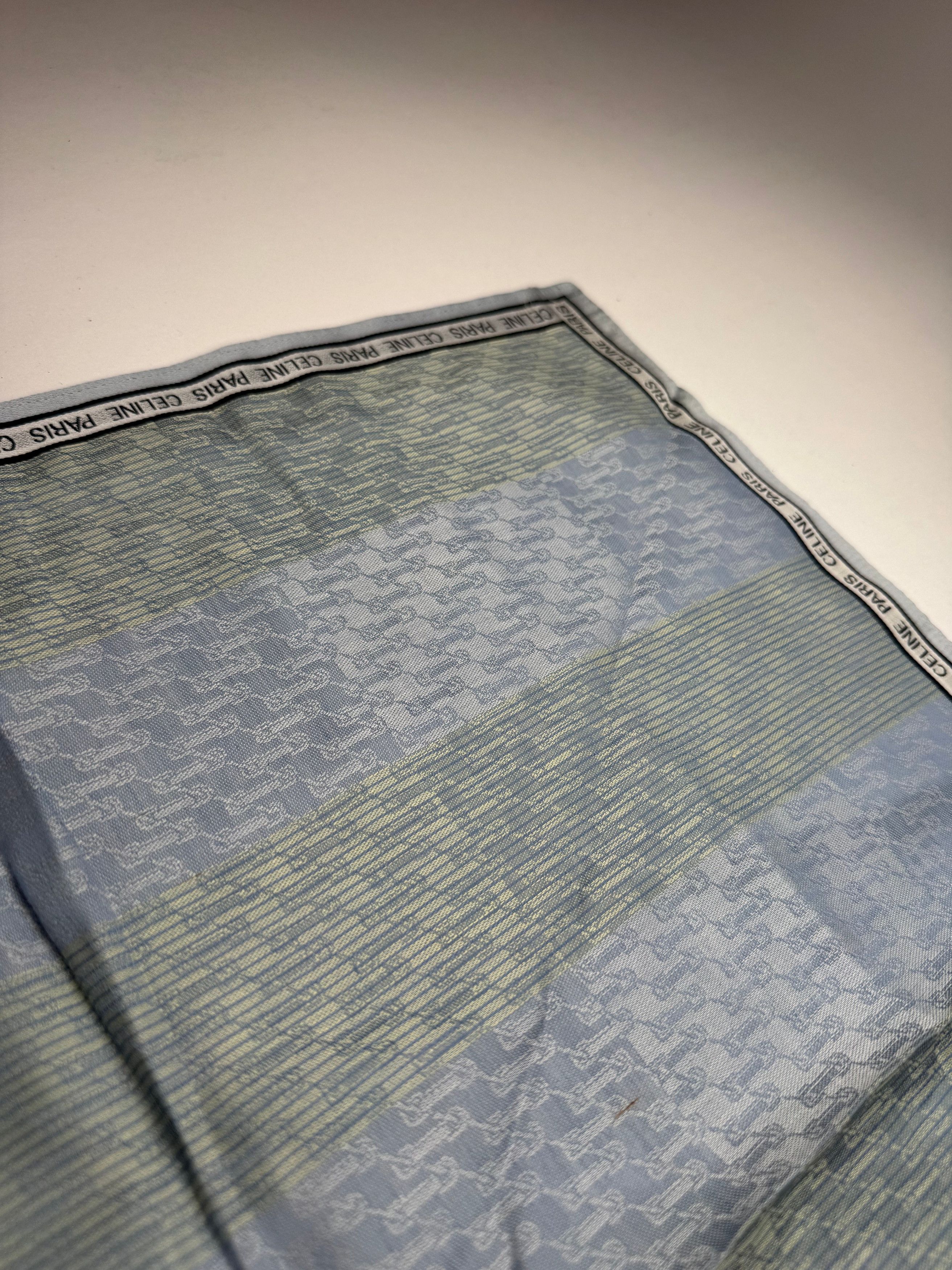 Celine Vintage Scarf Green Grey Size ONE SIZE - 5 Thumbnail