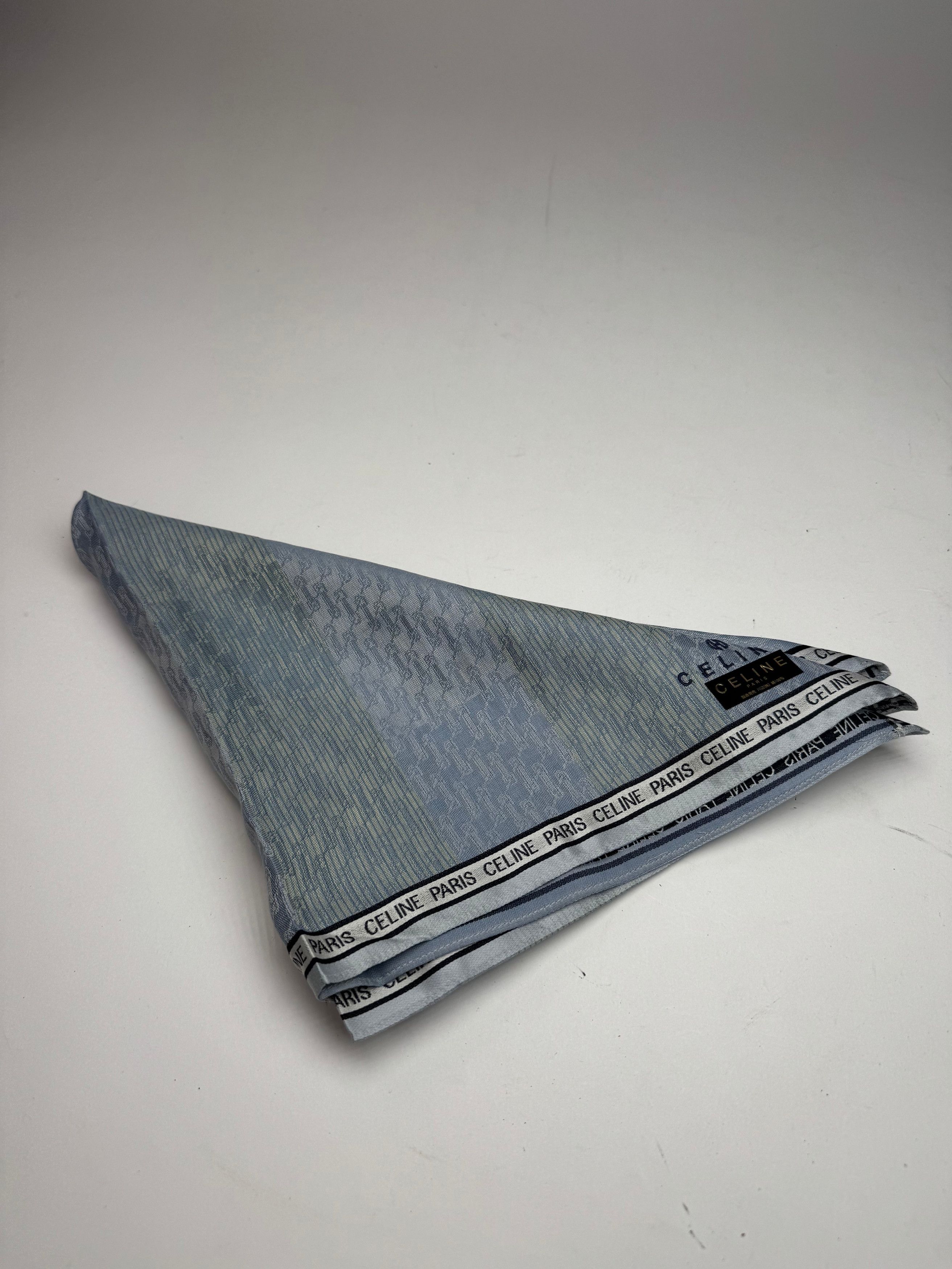 Celine Vintage Scarf Green Grey Size ONE SIZE - 2 Thumbnail