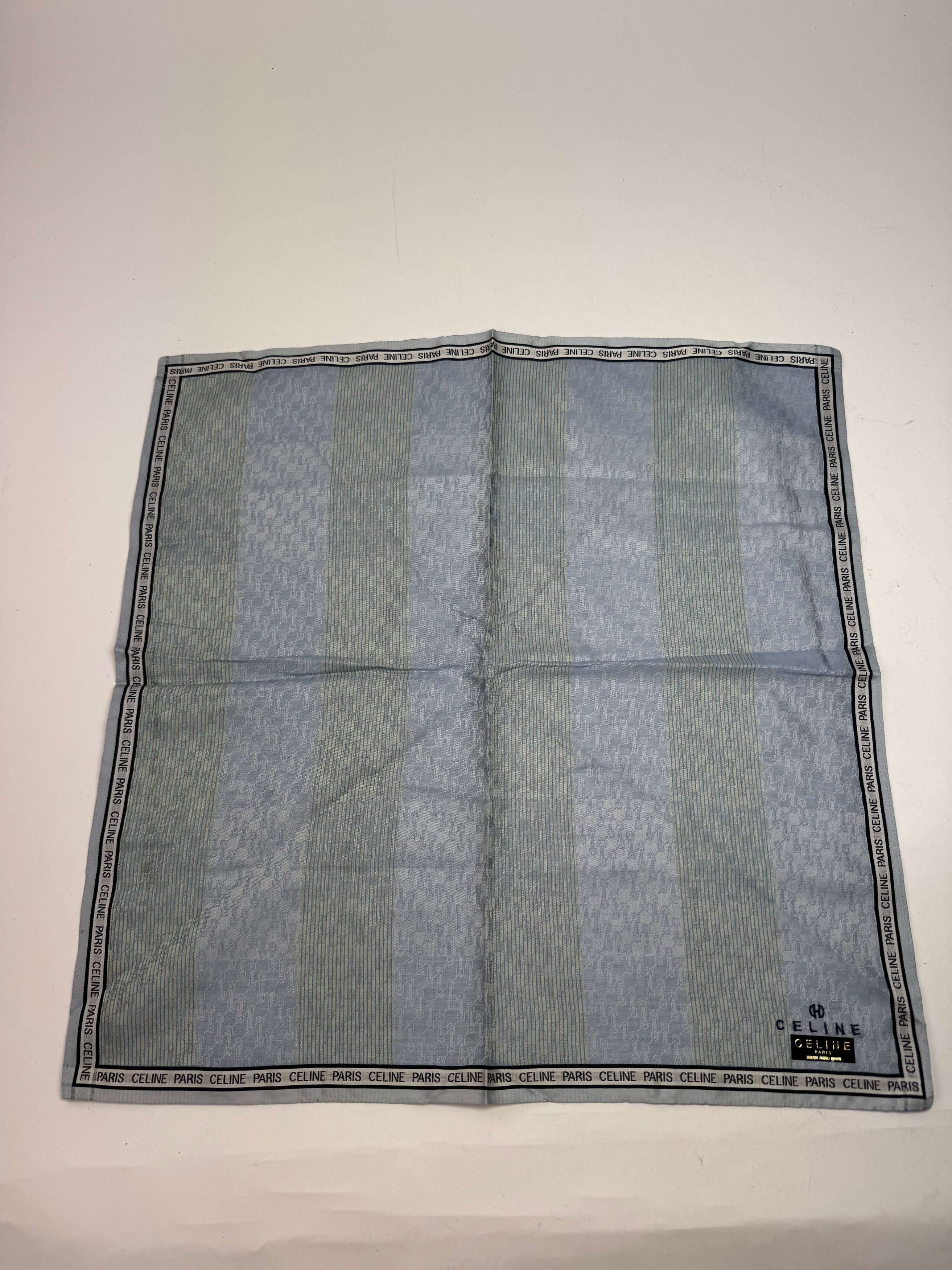 Celine Vintage Scarf Green Grey Size ONE SIZE - 8 Thumbnail