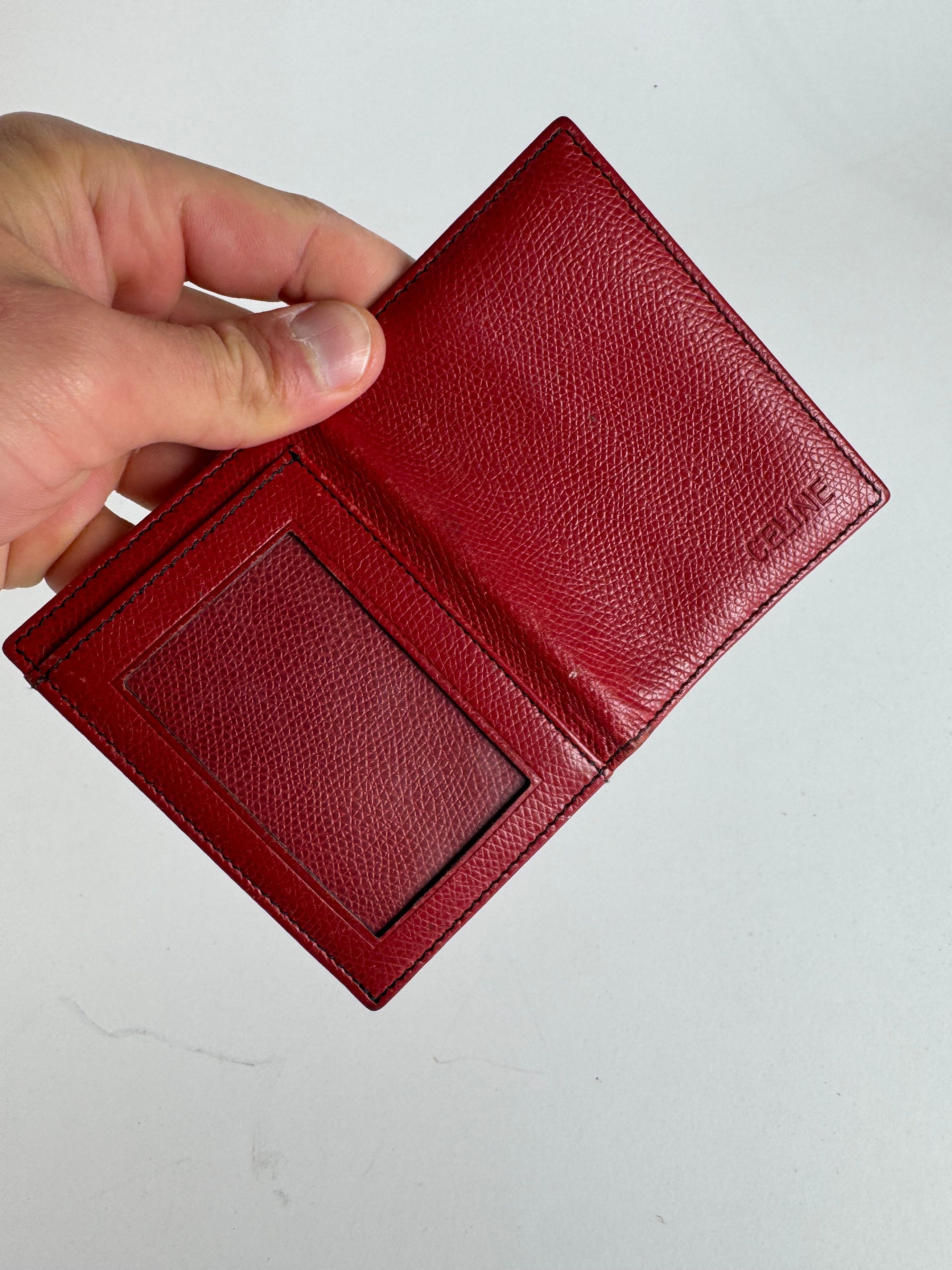 Celine Vintage Paris Leather Card Holder red Size ONE SIZE - 5 Thumbnail
