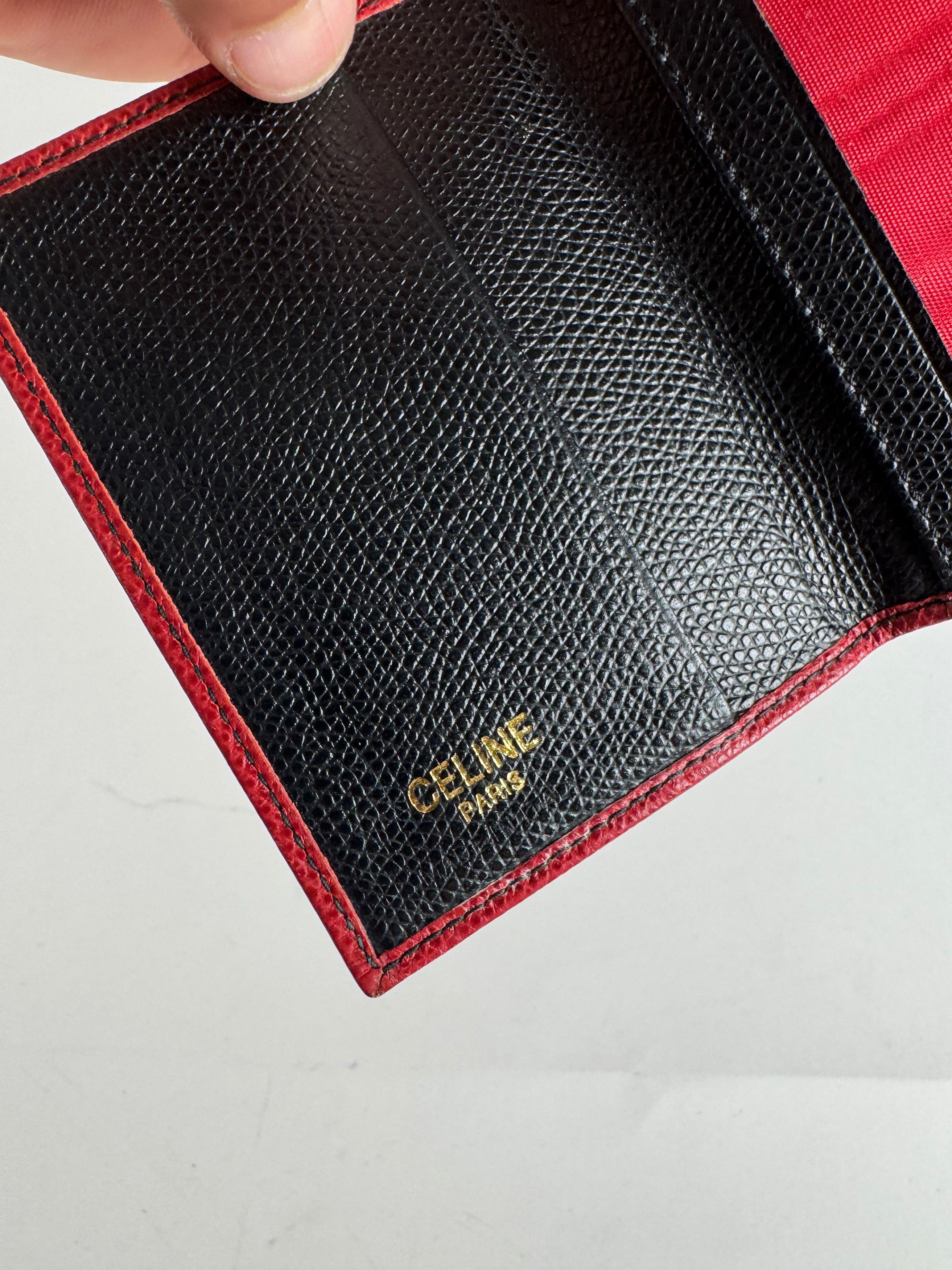 Celine Vintage Paris Leather Card Holder red Size ONE SIZE - 7 Thumbnail