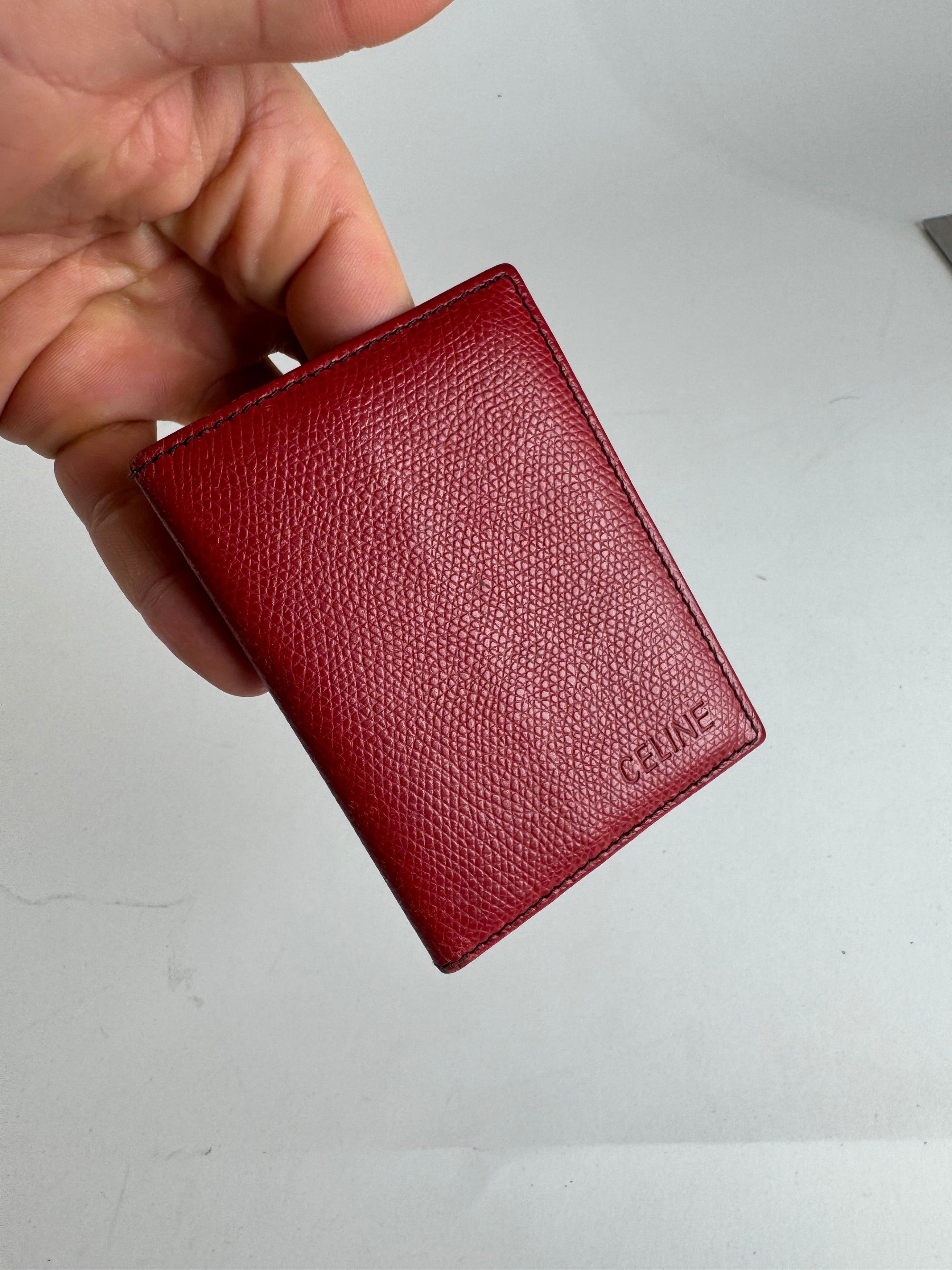 Celine Vintage Paris Leather Card Holder red Size ONE SIZE - 9 Thumbnail