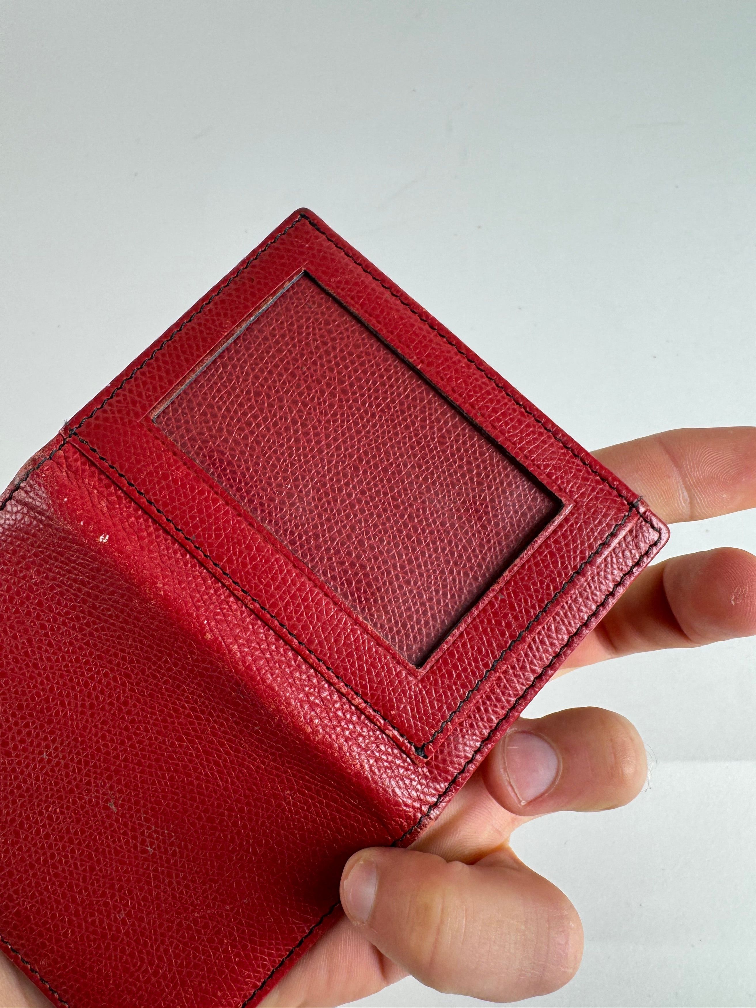 Celine Vintage Paris Leather Card Holder red Size ONE SIZE - 6 Thumbnail