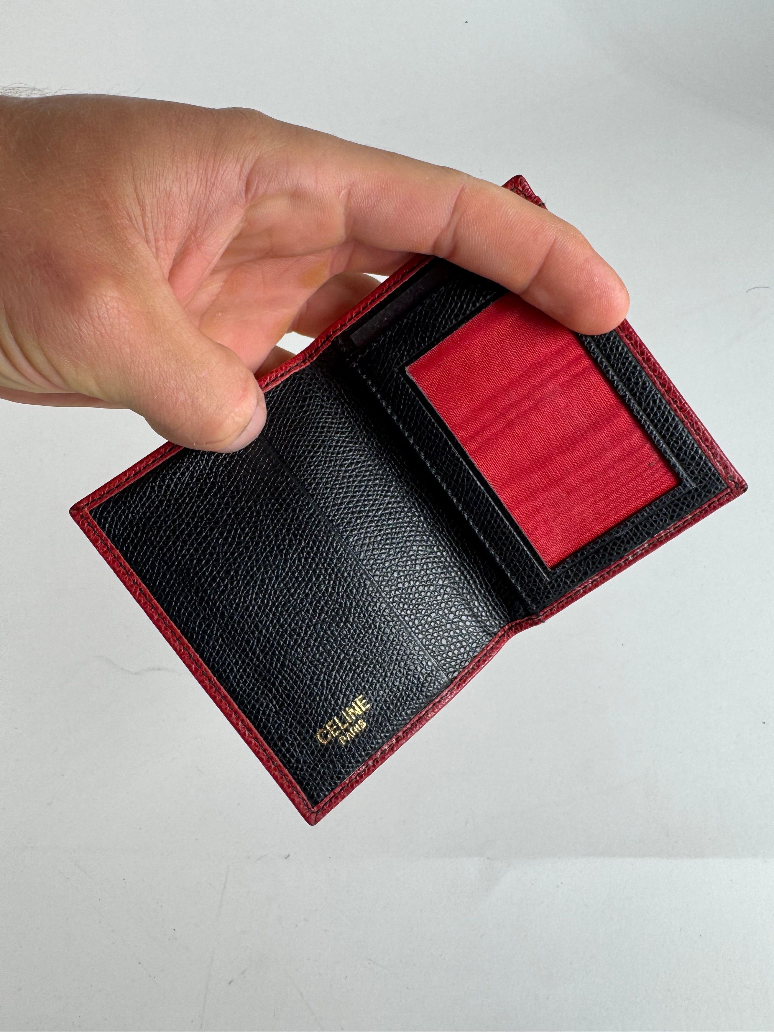 Celine Vintage Paris Leather Card Holder red Size ONE SIZE - 8 Thumbnail