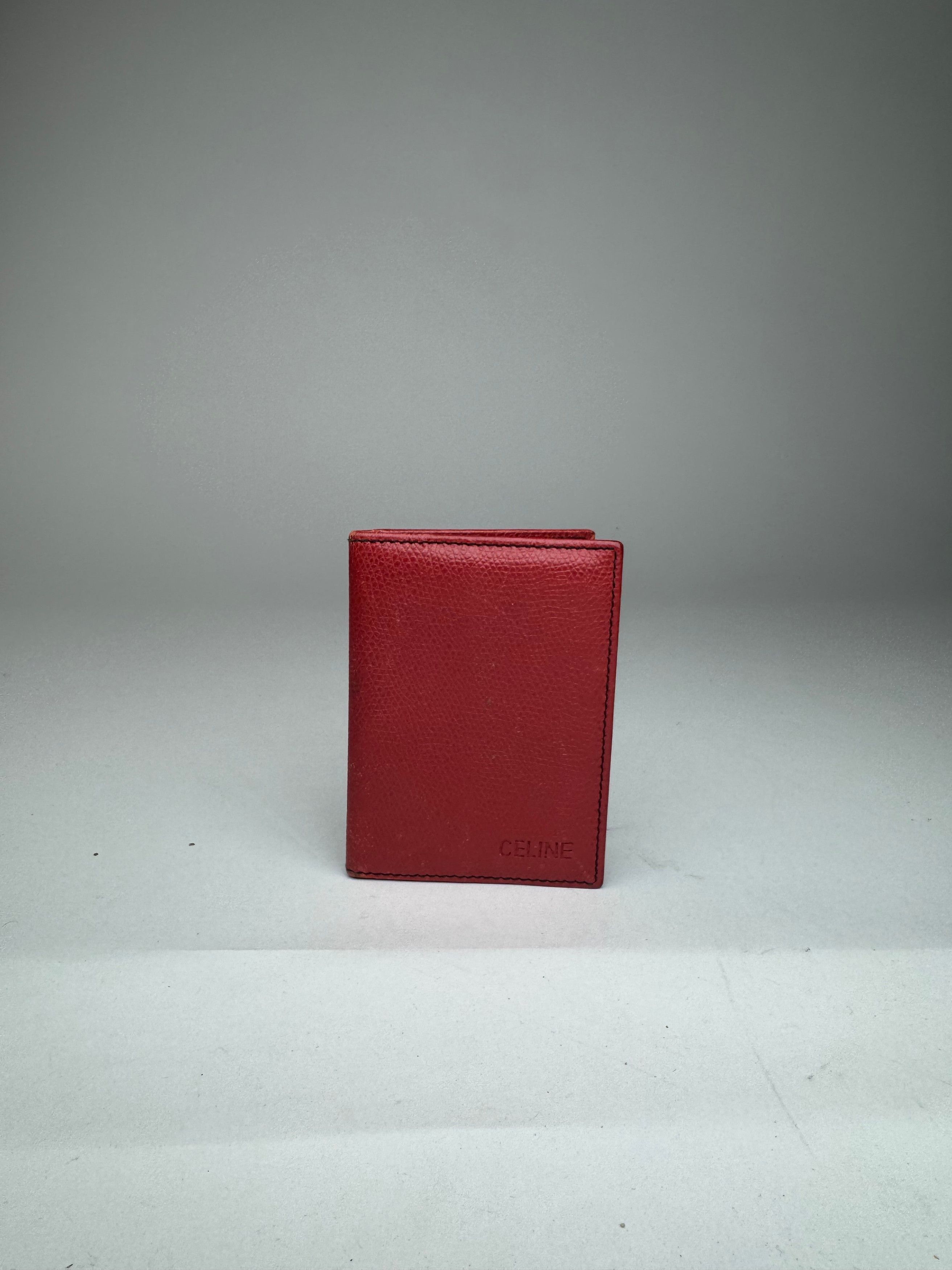 Celine Vintage Paris Leather Card Holder red Size ONE SIZE - 2 Thumbnail