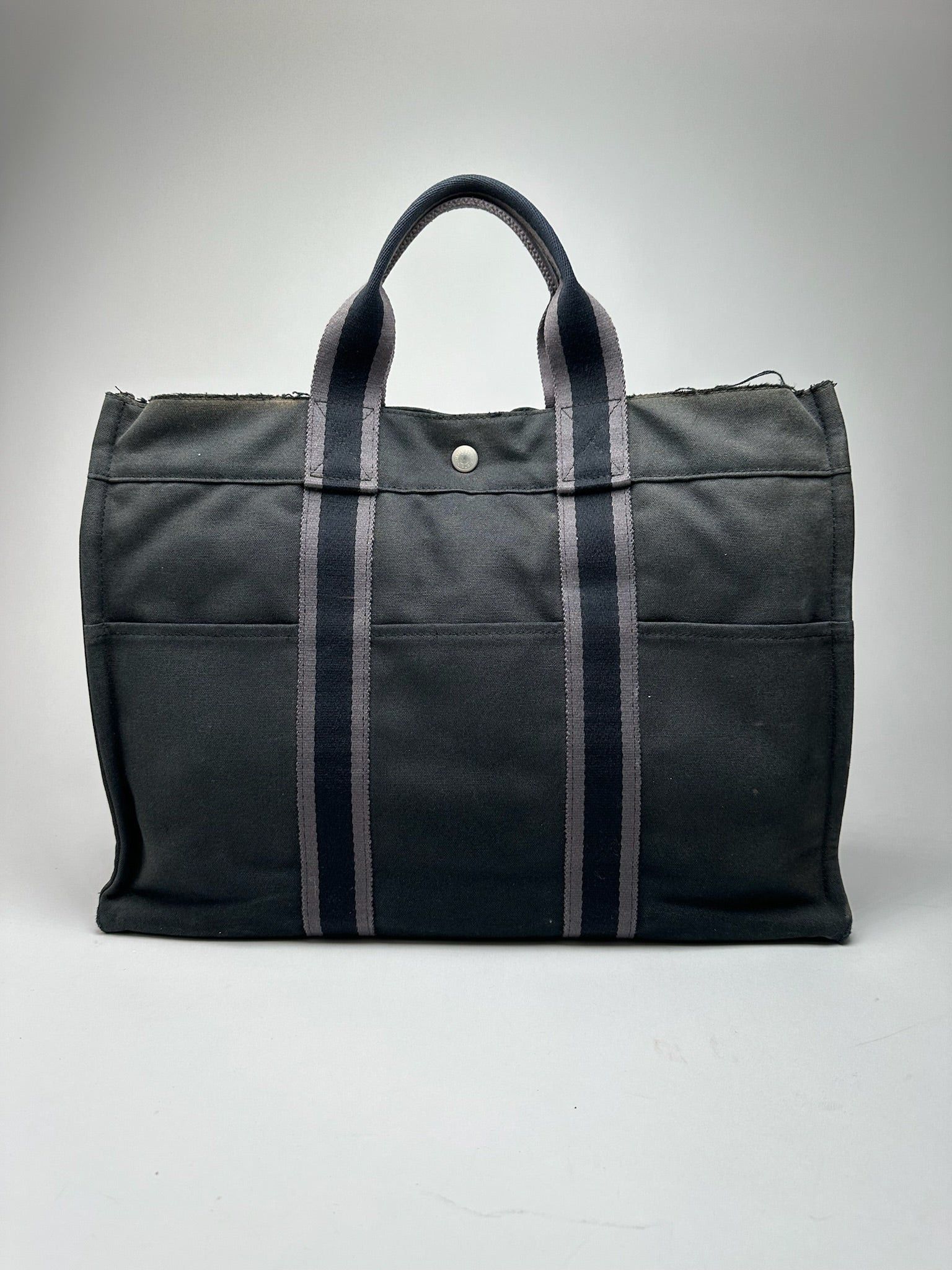 Other Vintage Hermes Canvas shopper black Size ONE SIZE - 11 Thumbnail