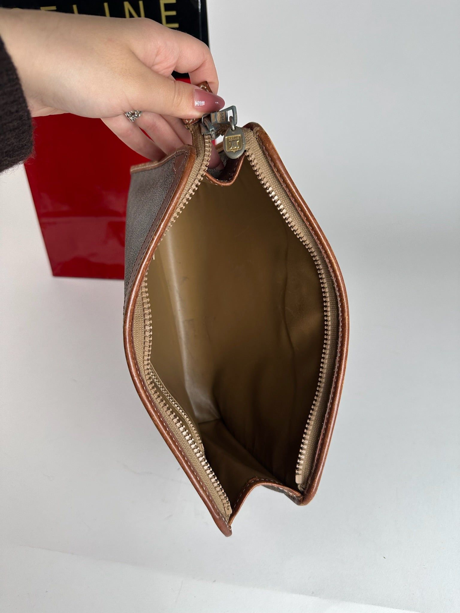 Celine Vintage Paris leather clutch brown Size ONE SIZE - 6 Thumbnail