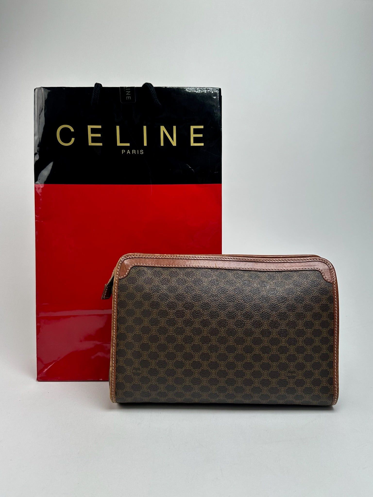 Celine Vintage Paris leather clutch brown Size ONE SIZE - 2 Thumbnail