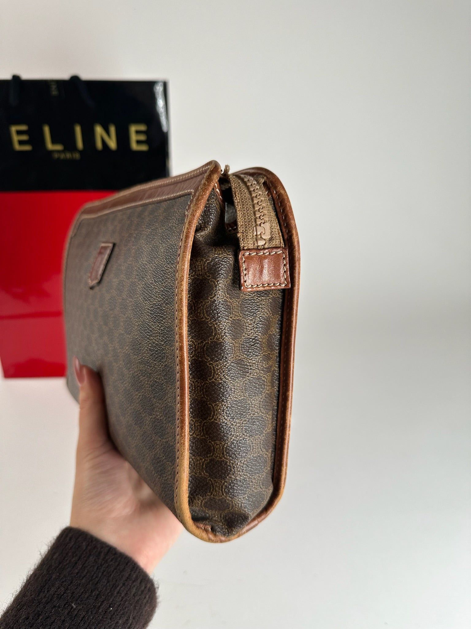 Celine Vintage Paris leather clutch brown Size ONE SIZE - 10 Thumbnail