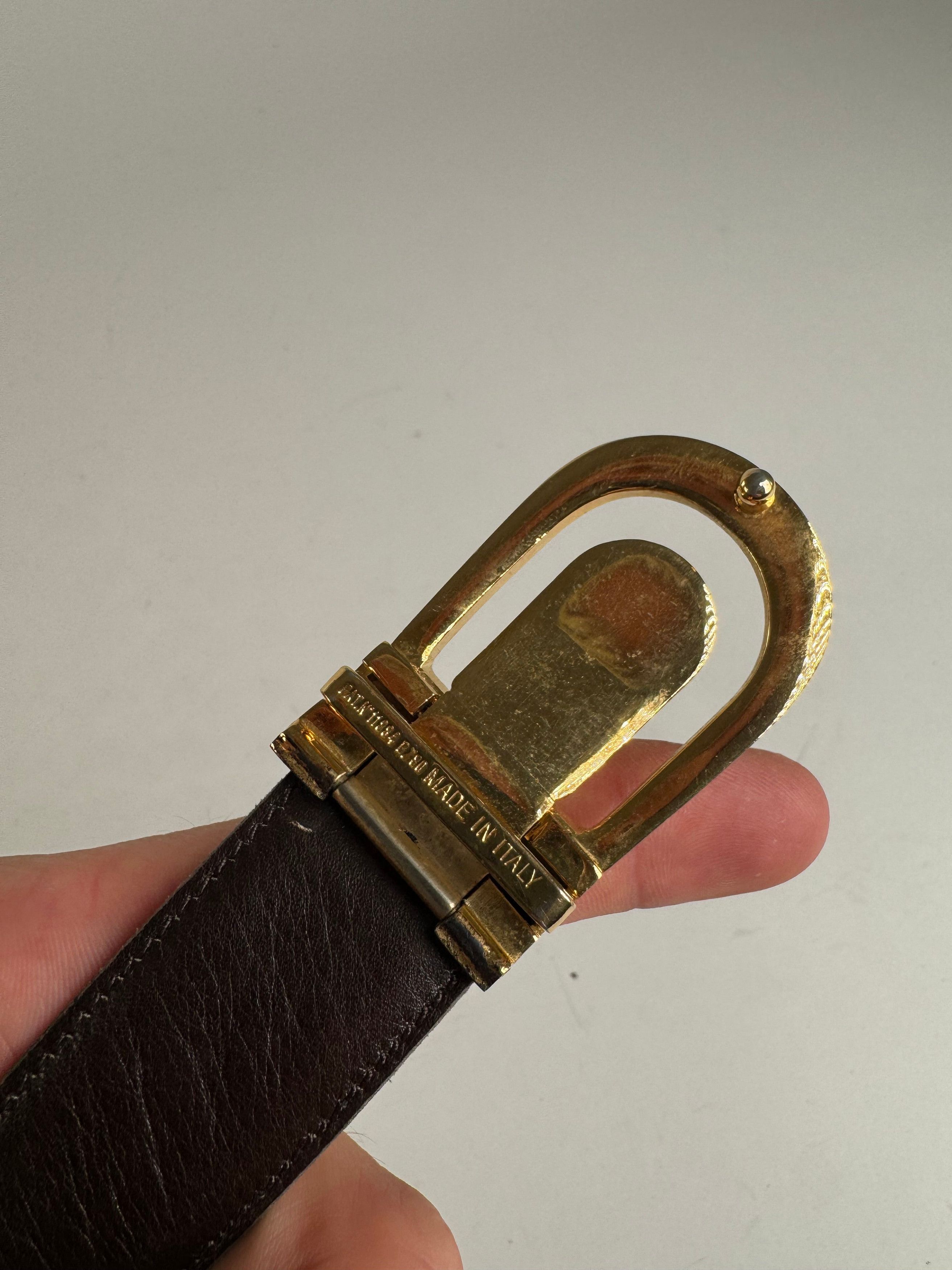 Celine Vintage Leather belt brown Size ONE SIZE - 7 Thumbnail