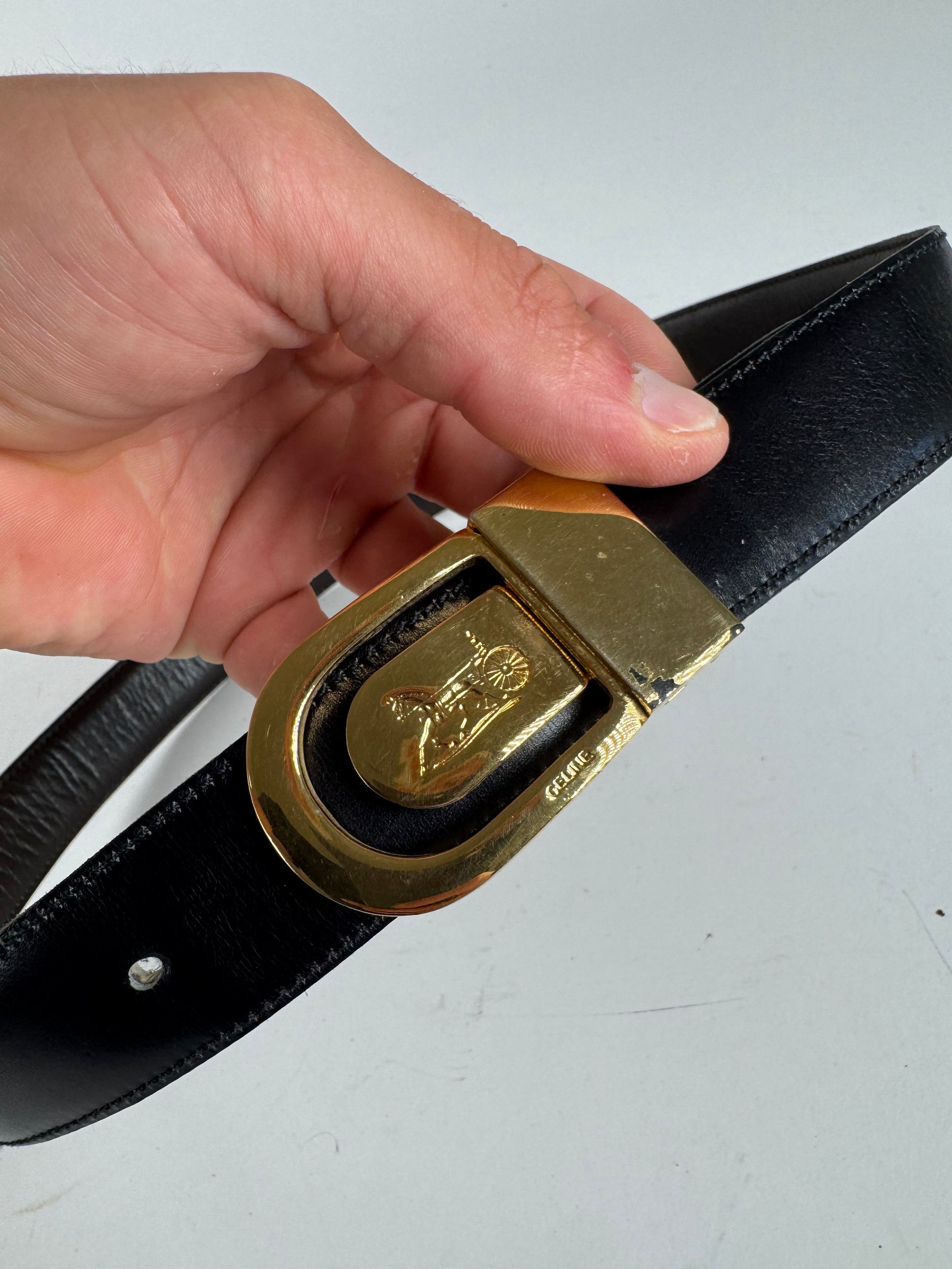 Celine Vintage Leather belt brown Size ONE SIZE - 6 Thumbnail
