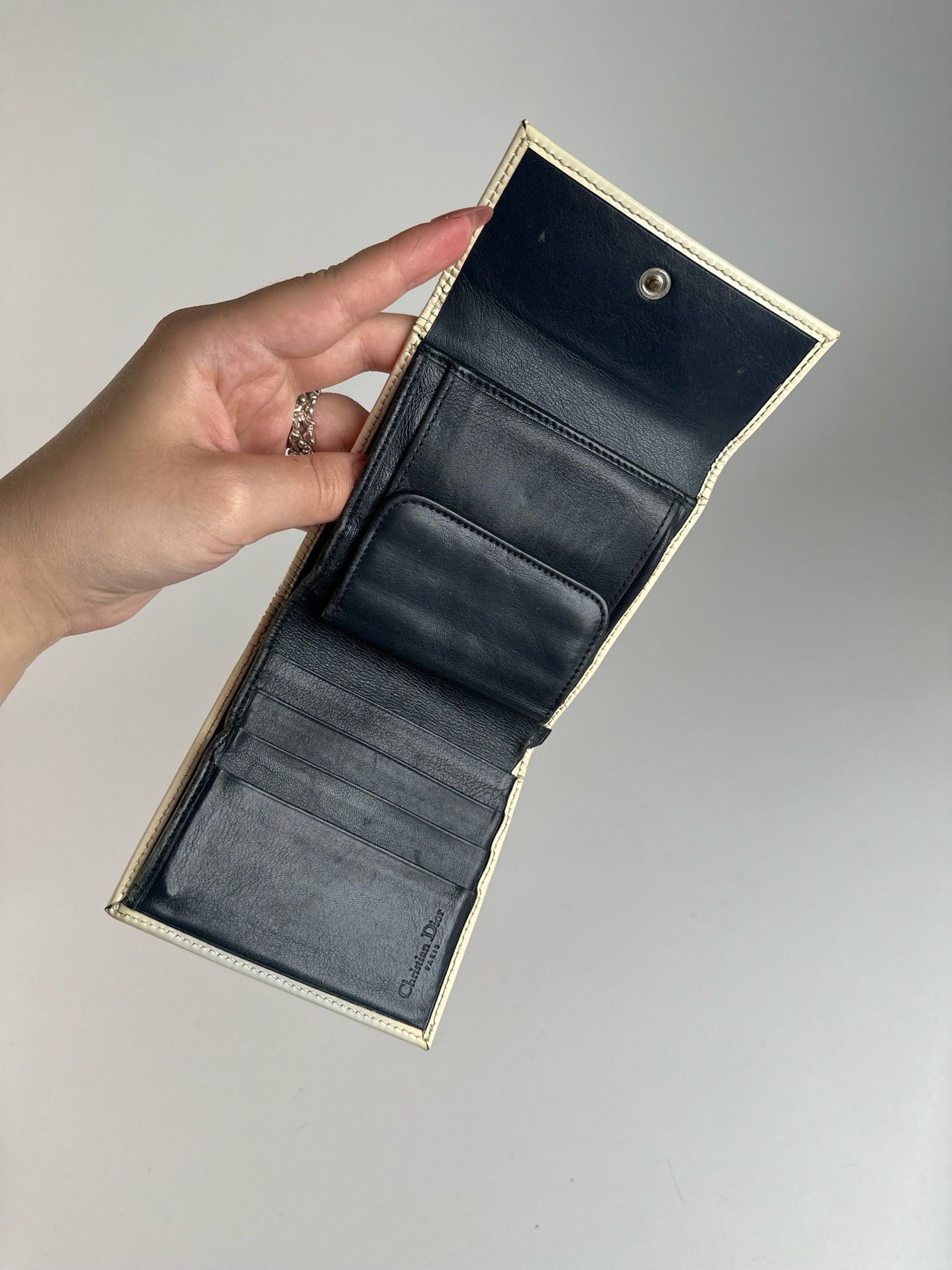 Dior Vintage Oblique Monogram wallet blue white Size ONE SIZE - 3 Thumbnail