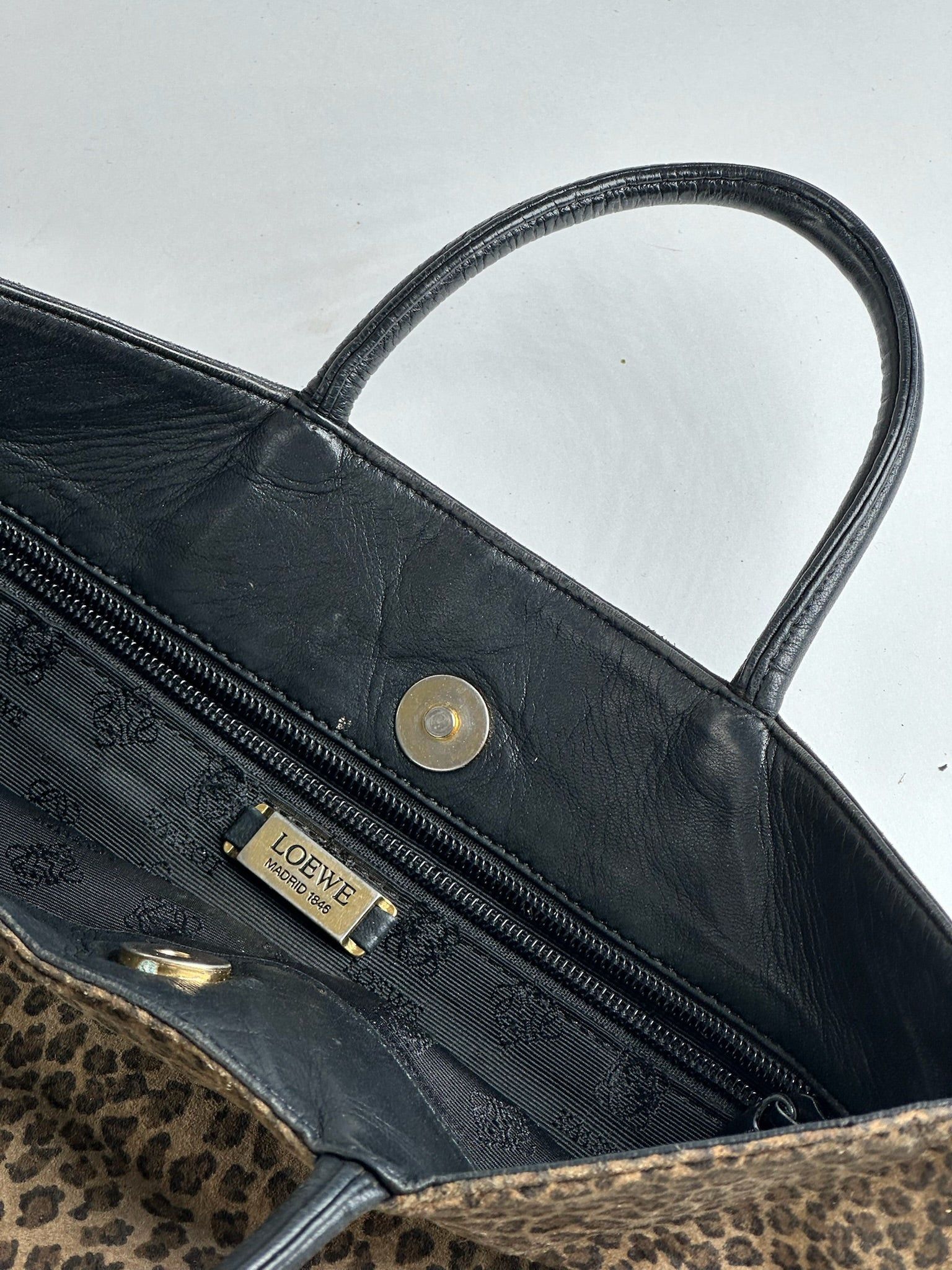 Loewe Vintage Madrid Leopard bag black brown Size ONE SIZE - 7 Thumbnail