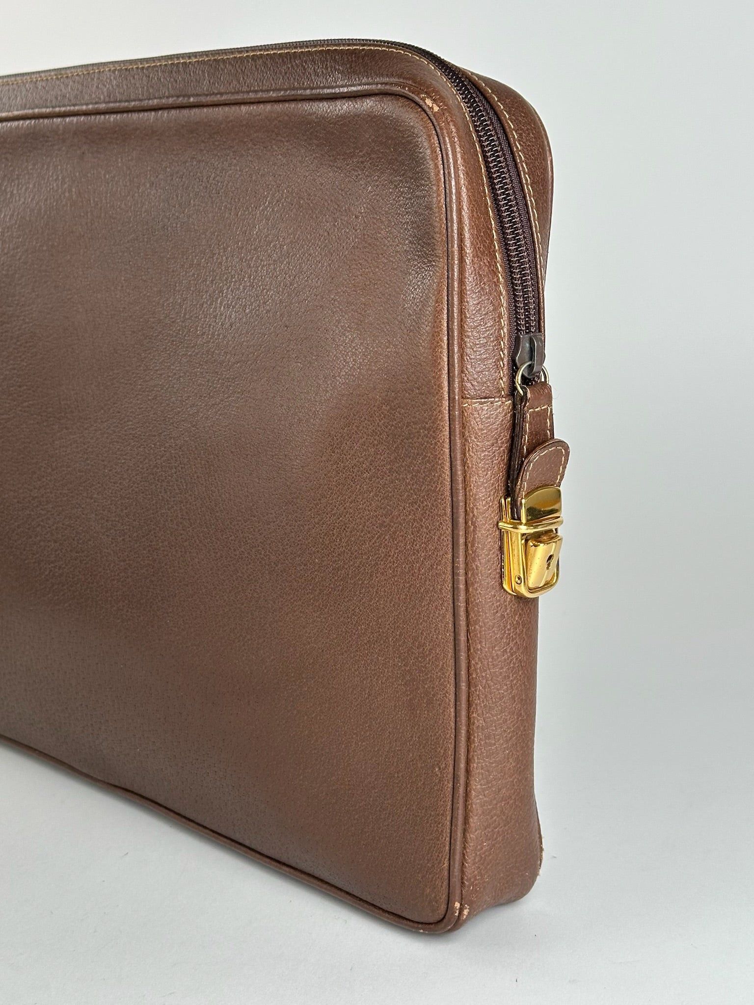Gucci Vintage Leather Clutch Brown Size ONE SIZE - 2 Thumbnail